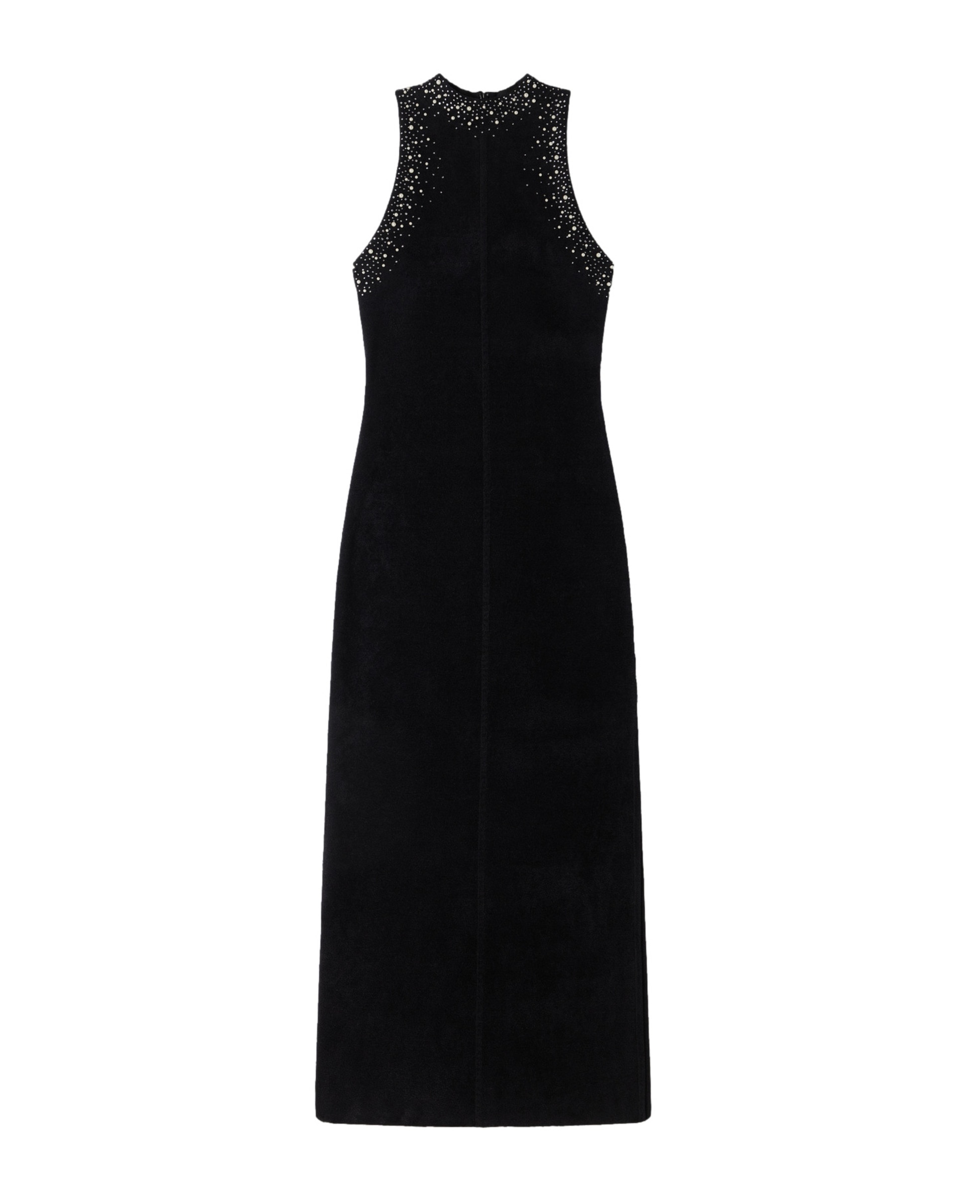 Vestido largo de terciopelo con strass - Sandro - Negro Negro-6
