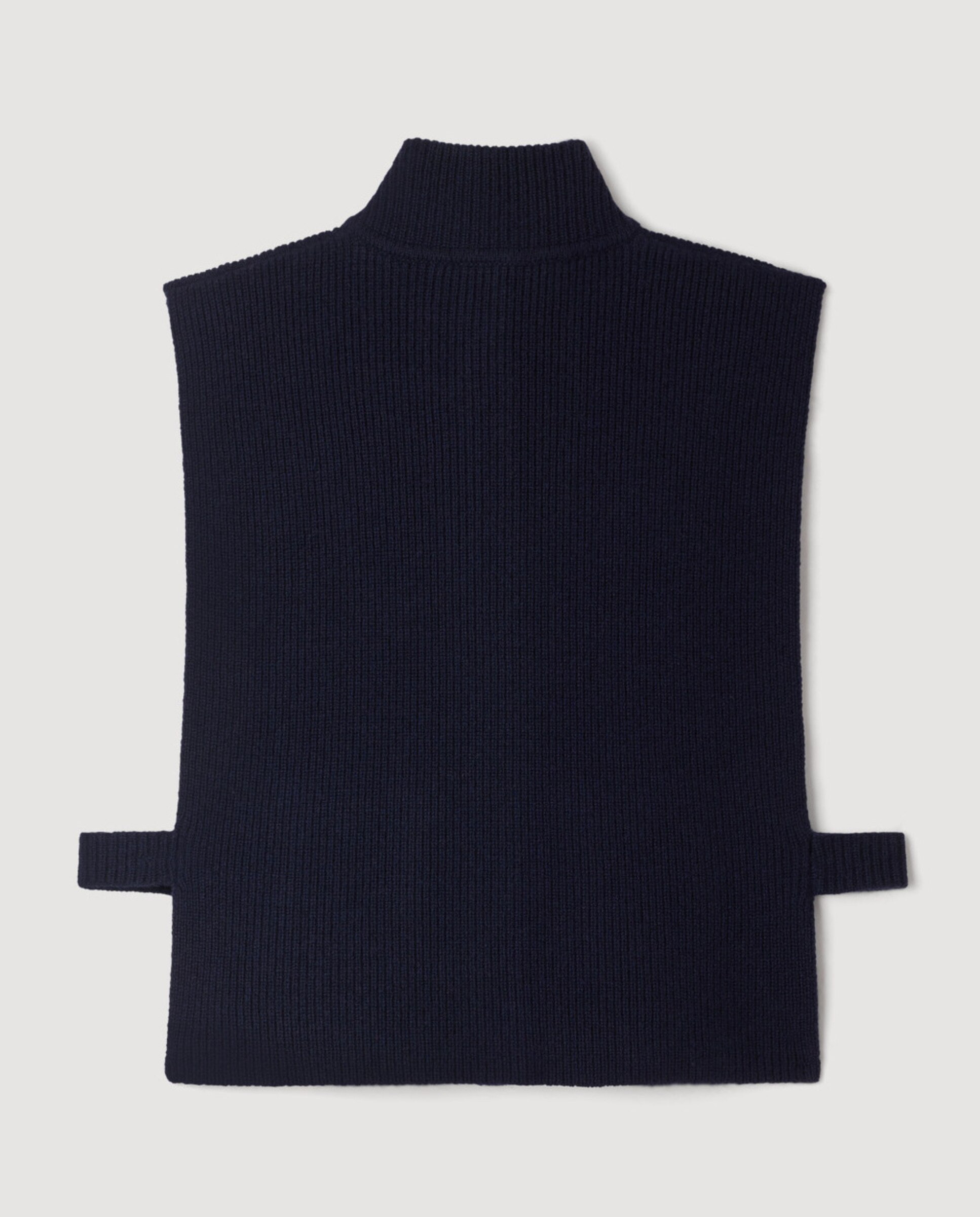 Cuello alto de mujer de lana y cachemira con bolsillos y botones de fantasía - Sandro - Azul marino Azul marino-3