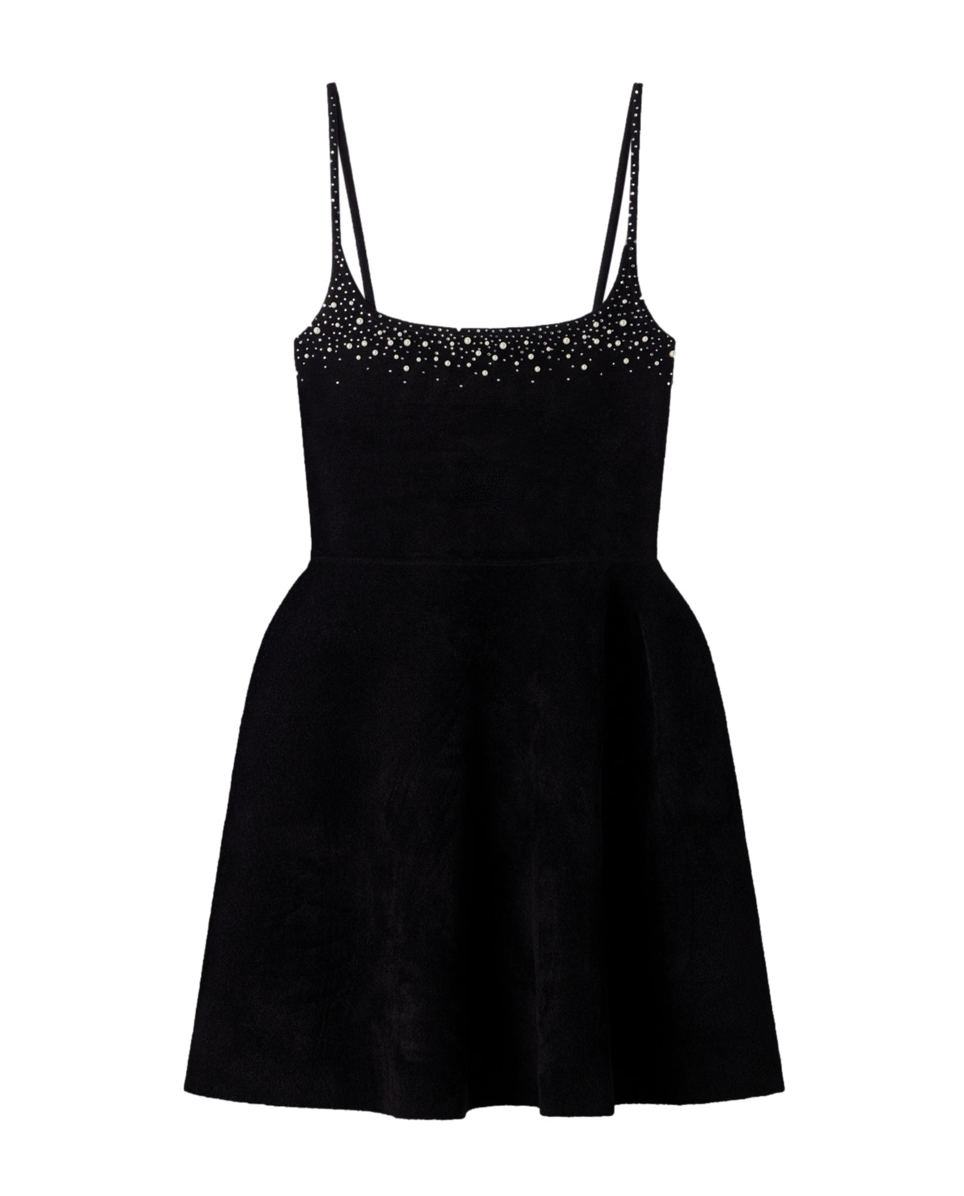 Vestido corto skater de terciopelo con strass - Sandro - Negro Negro-6