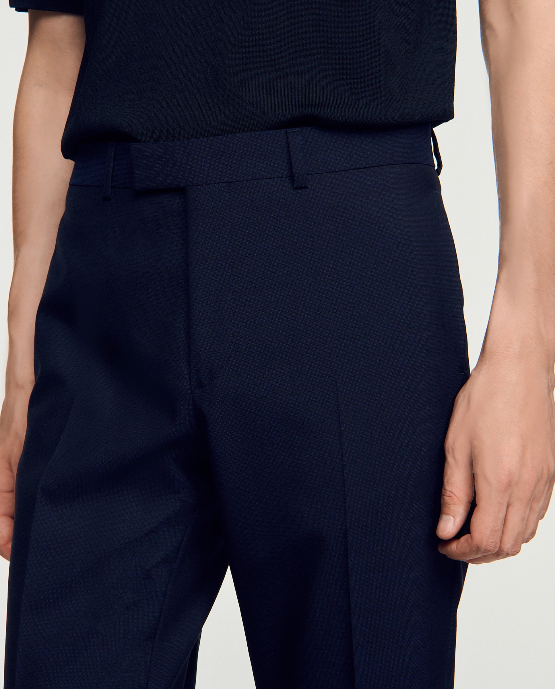 Pantalón de traje de hombre de corte clásico de lana virgen - Sandro - Azul marino Azul marino-5