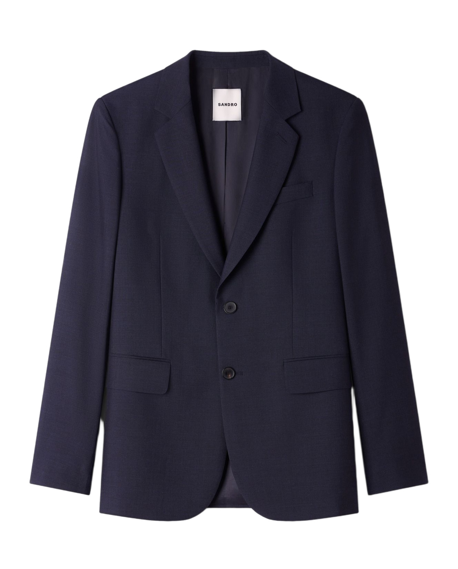 Chaqueta de traje para hombre con corte ancho de lana virgen - Sandro - Azul marino Azul marino-6