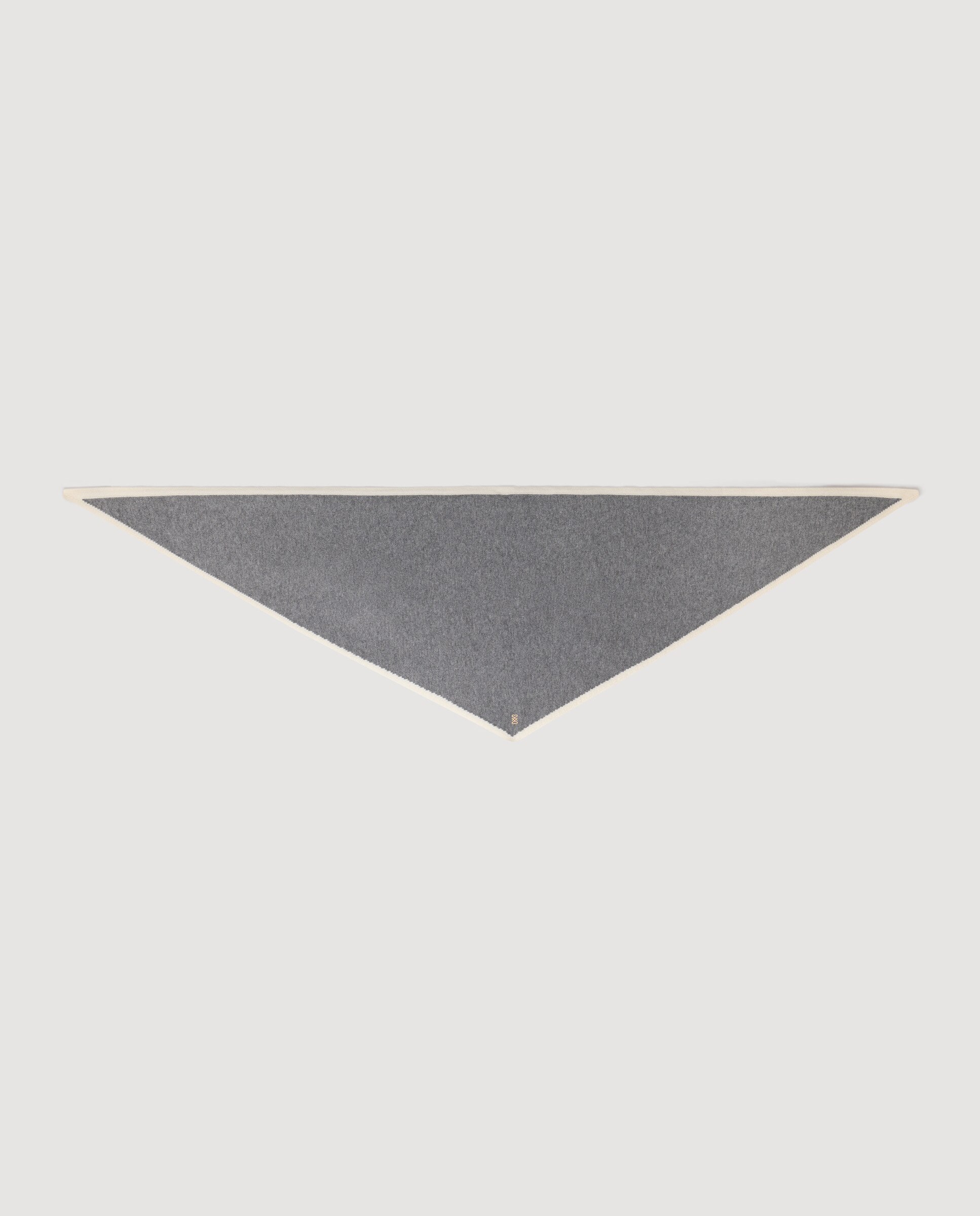 Imagen 3 de Pañuelo de mujer triangular bicolor de lana y cachemira - Sandro - Gris / Blanco Gris / Blanco