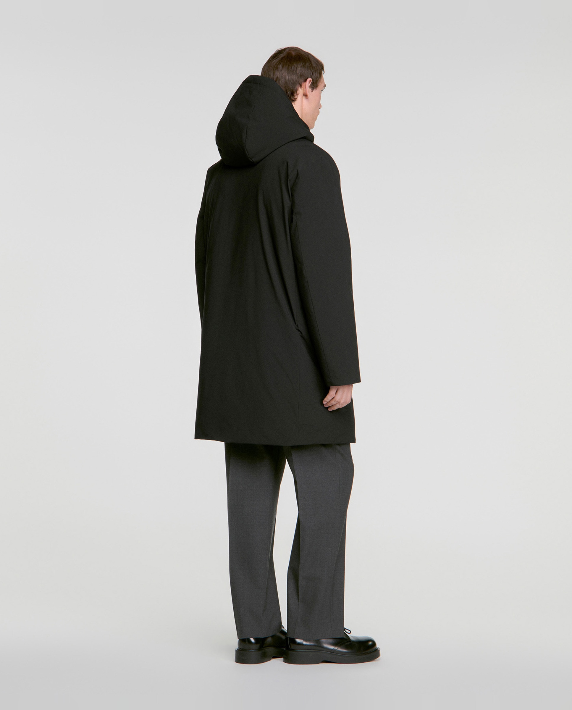Parka de hombre acolchada con capucha de cuello alto - Sandro - Negro Negro-2