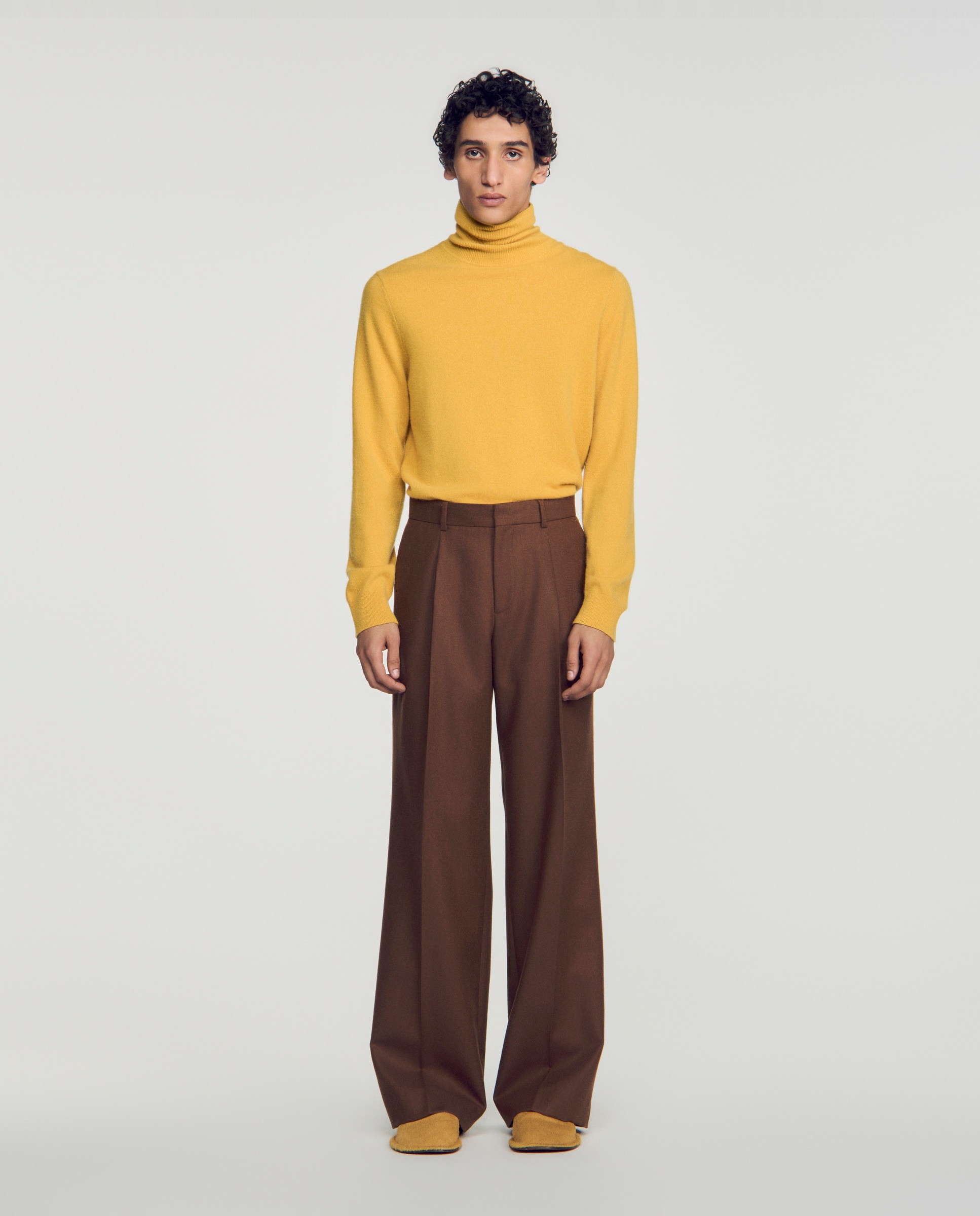 Imagen 0 de Pantalón de traje de hombre ancho lana Marrón