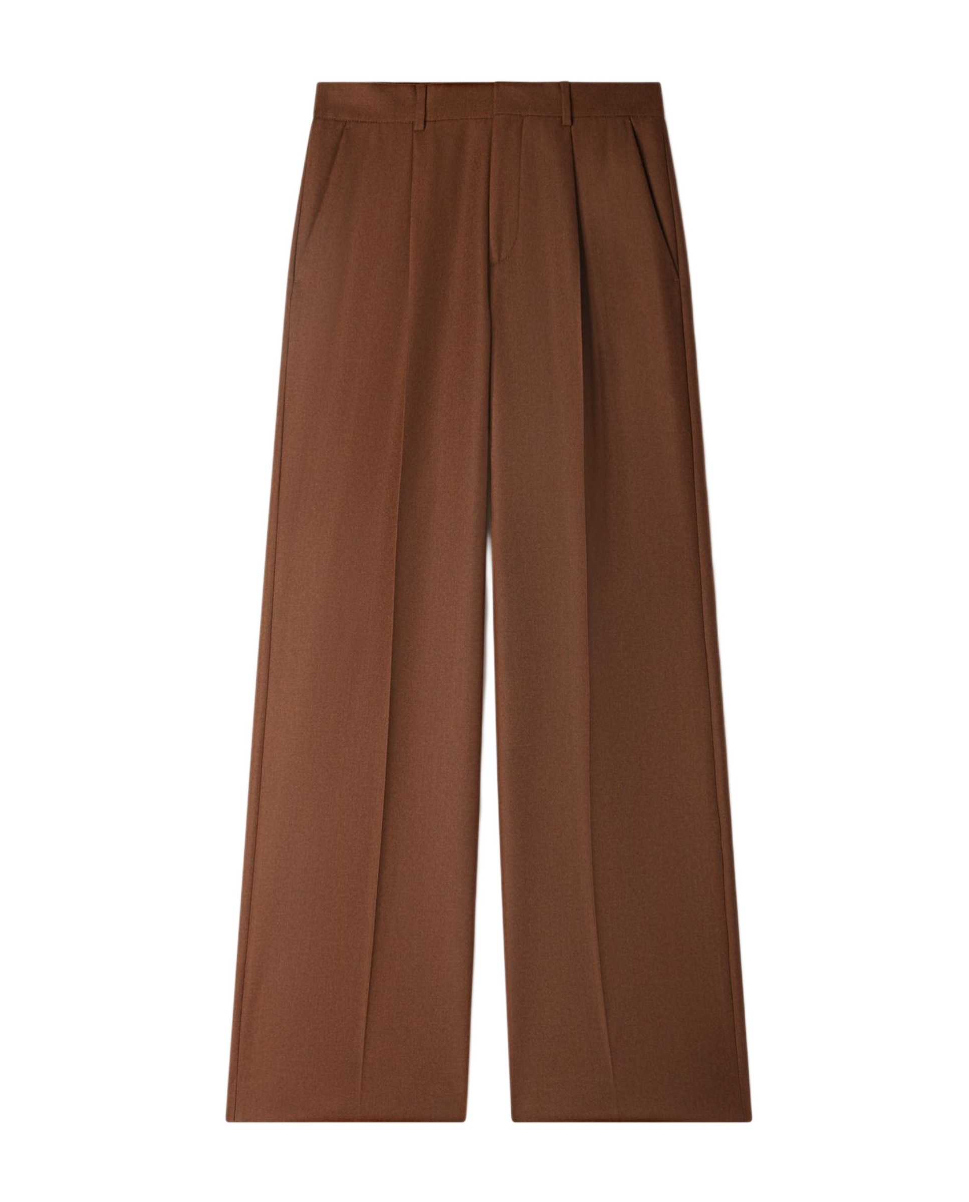 Pantalón de traje de hombre ancho lana - Sandro - Marrón Marrón-6