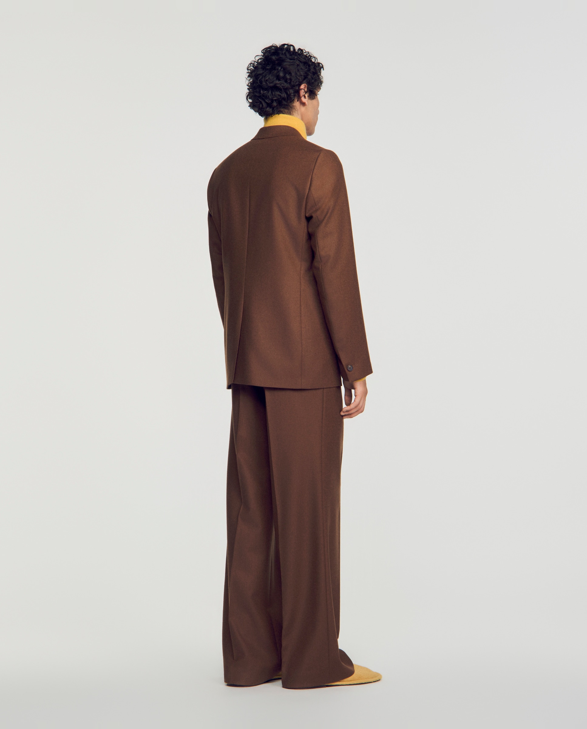 Chaqueta de traje de hombre ancha en lana virgen - Sandro - Marrón Marrón-2