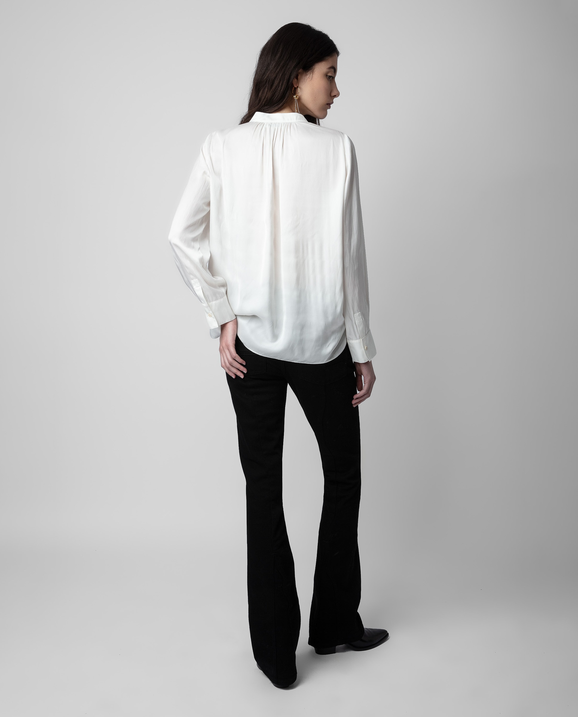 Blusa de mujer Tink lisa de manga larga - Zadig & Voltaire - Blanco Blanco-2