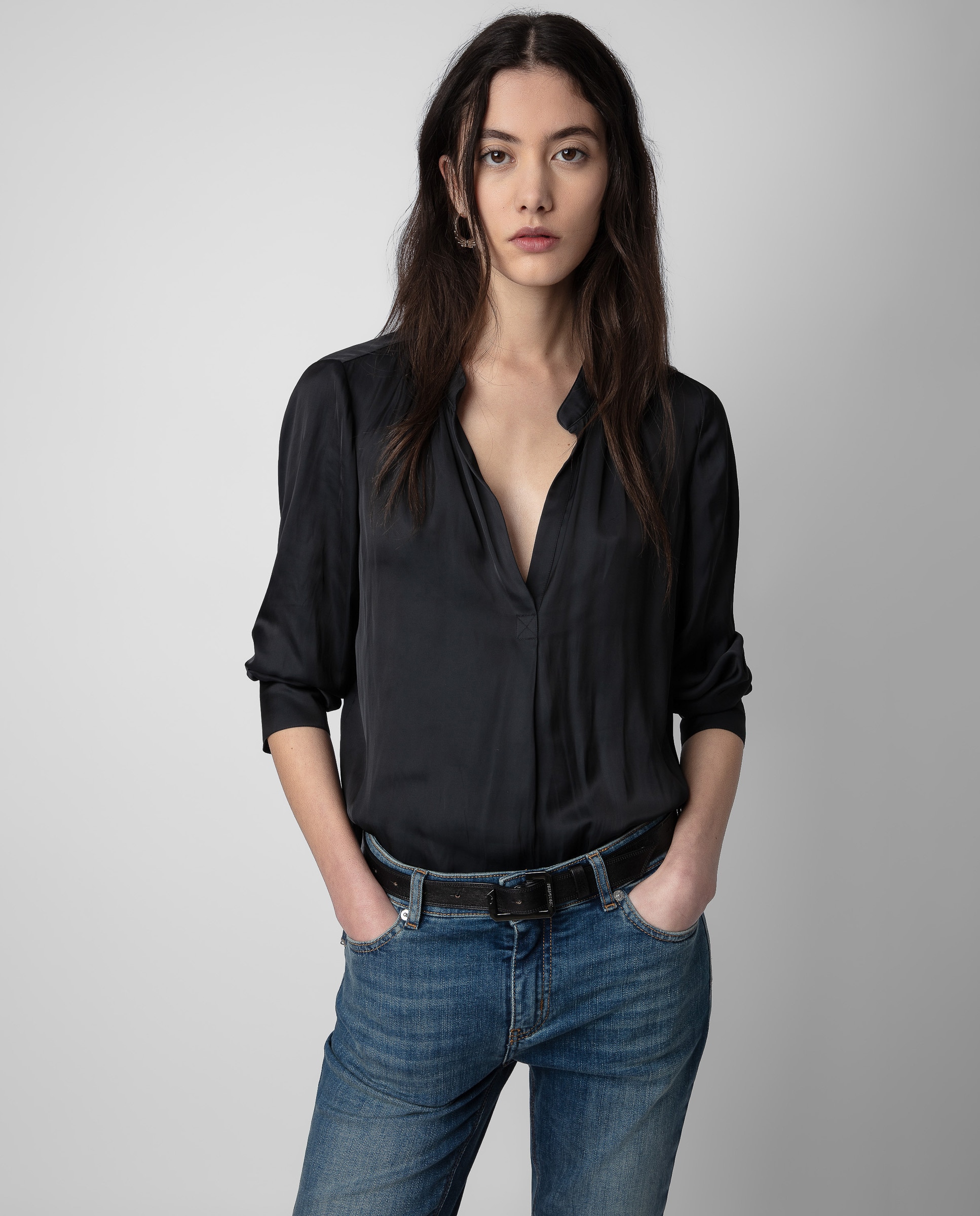 Camisa negra mujer el corte online ingles