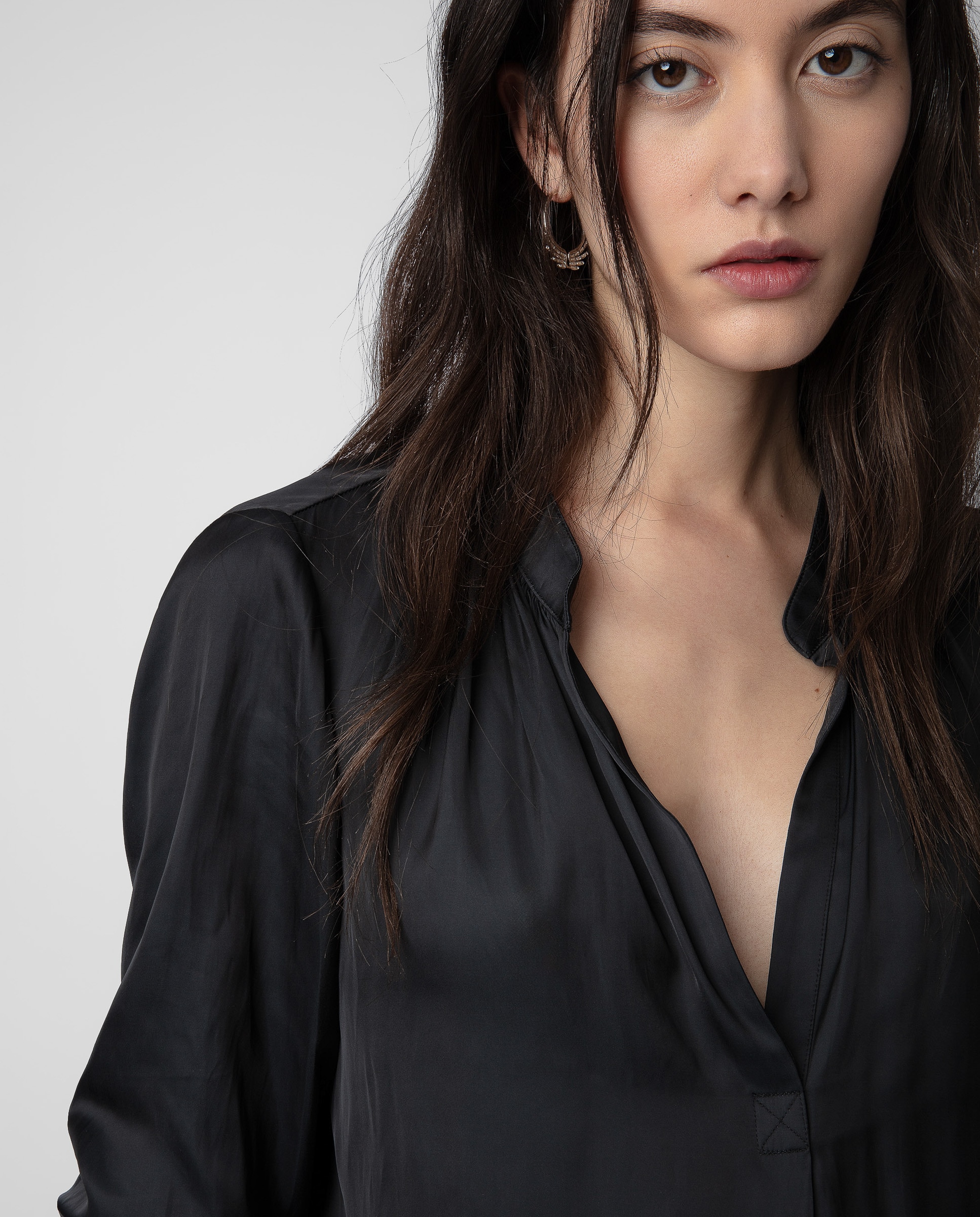 Blusa de mujer Tink lisa de manga larga - Zadig & Voltaire - Negro Negro-4