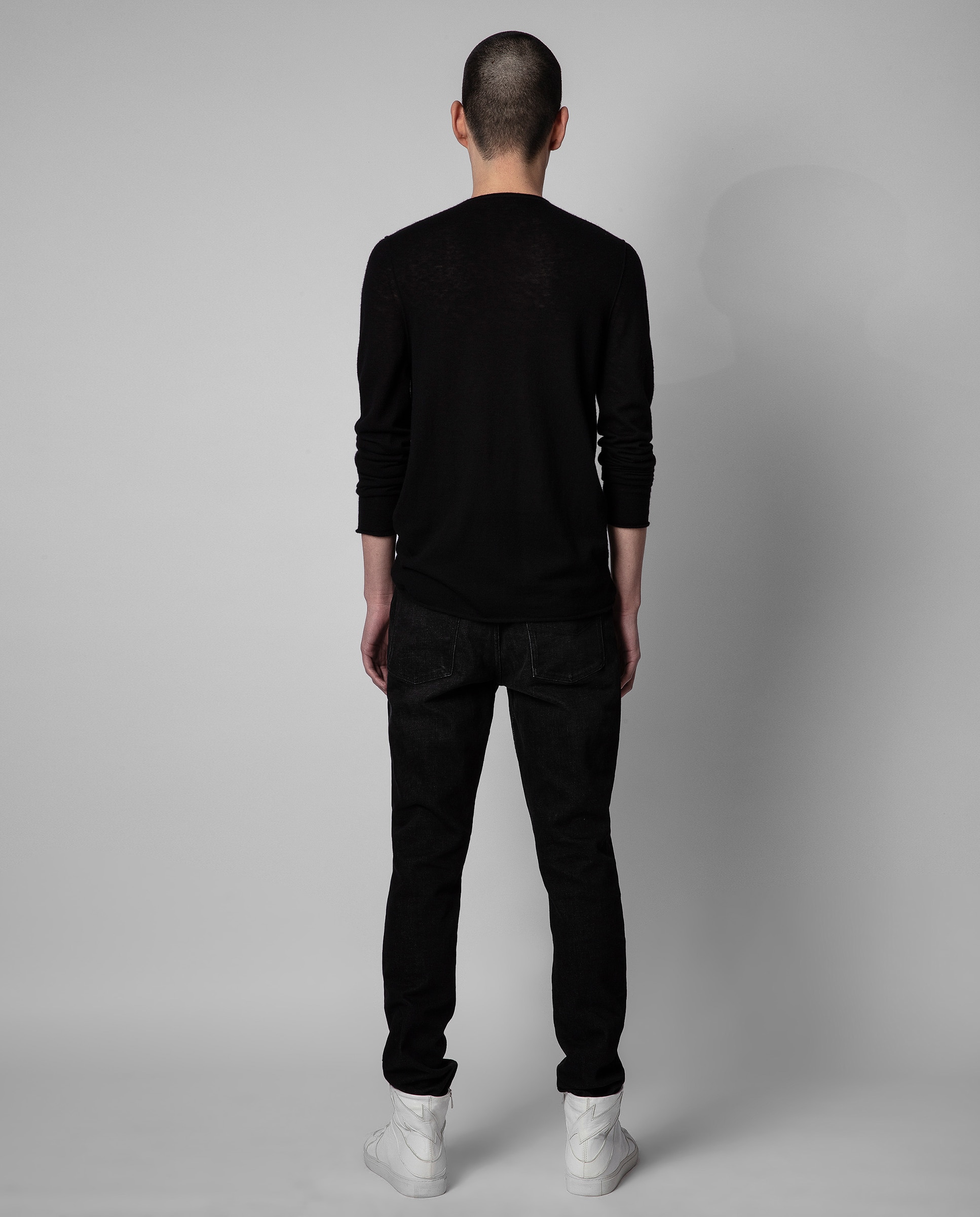 Jersey Teiss de hombre en cachemira de color con cuello redondo - Zadig & Voltaire - Negro Negro-2