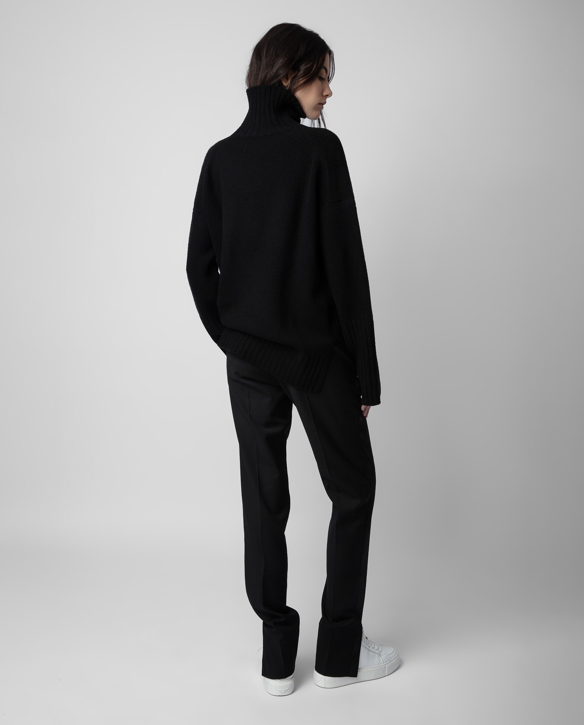 Jersey de mujer Alma Rock & Roll de lana merino con cuello alto - Zadig & Voltaire - Negro Negro-2
