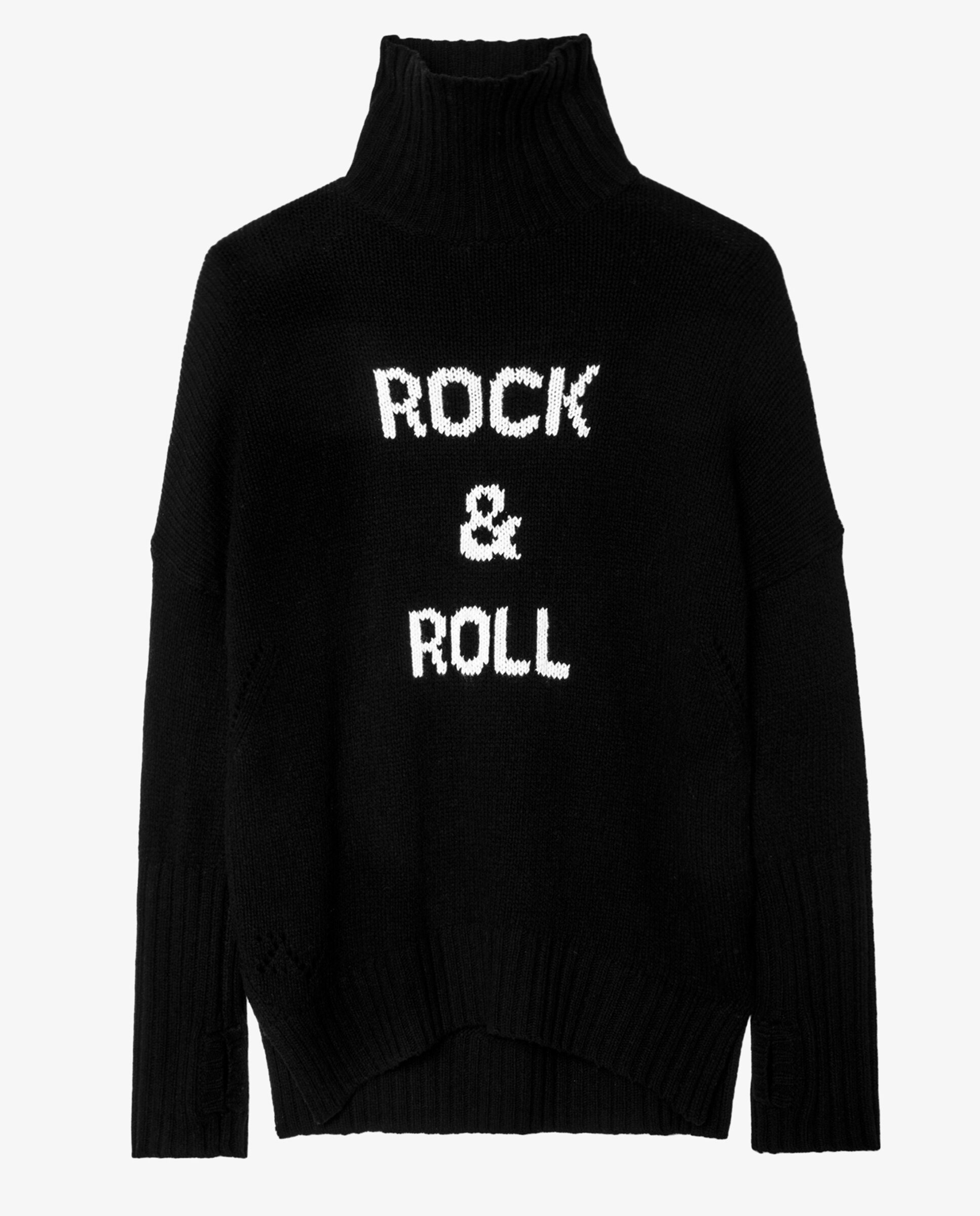 Jersey de mujer Alma Rock & Roll de lana merino con cuello alto - Zadig & Voltaire - Negro Negro-6
