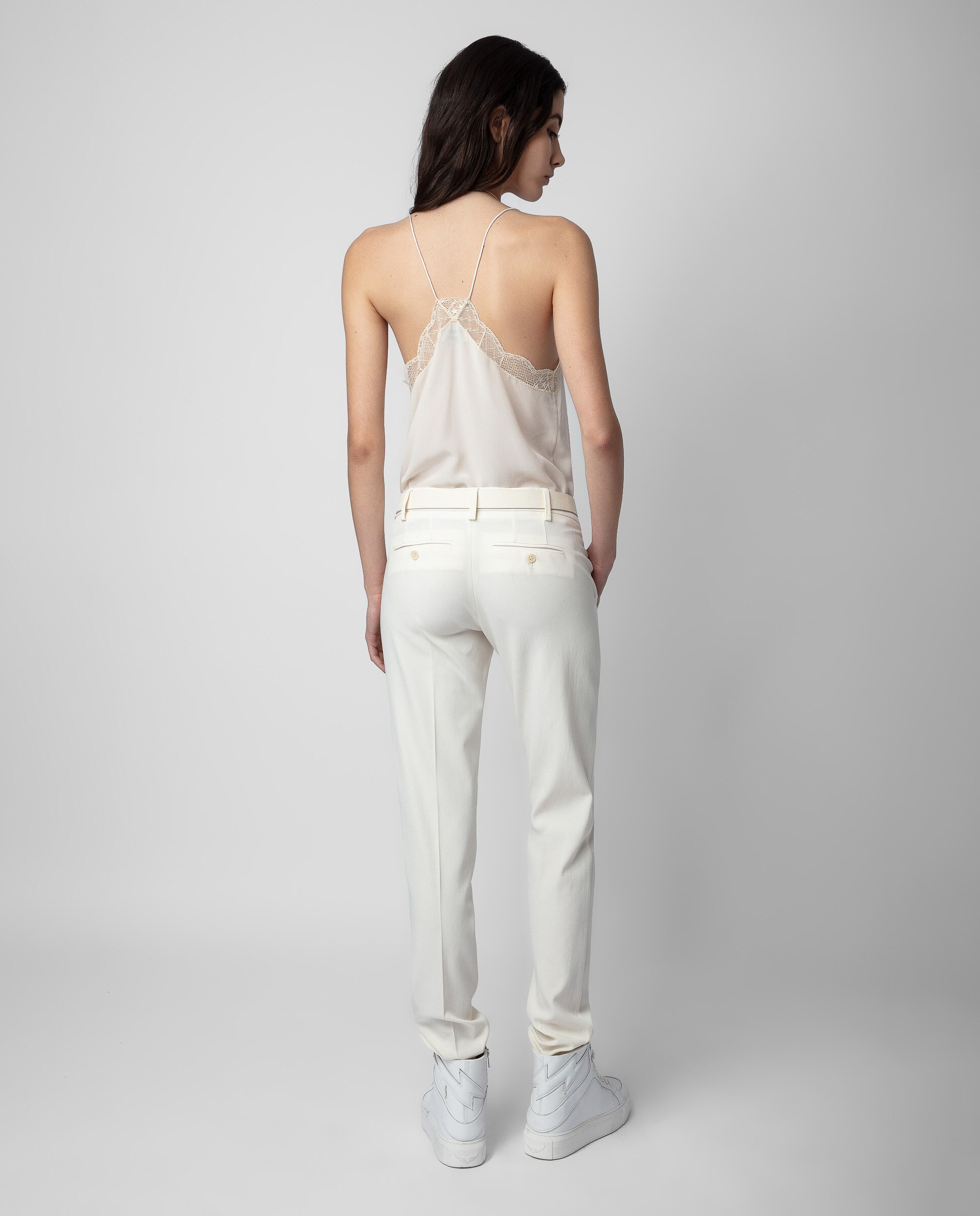 Top de mujer Christy lencero de seda - Zadig & Voltaire - Blanco Blanco-2