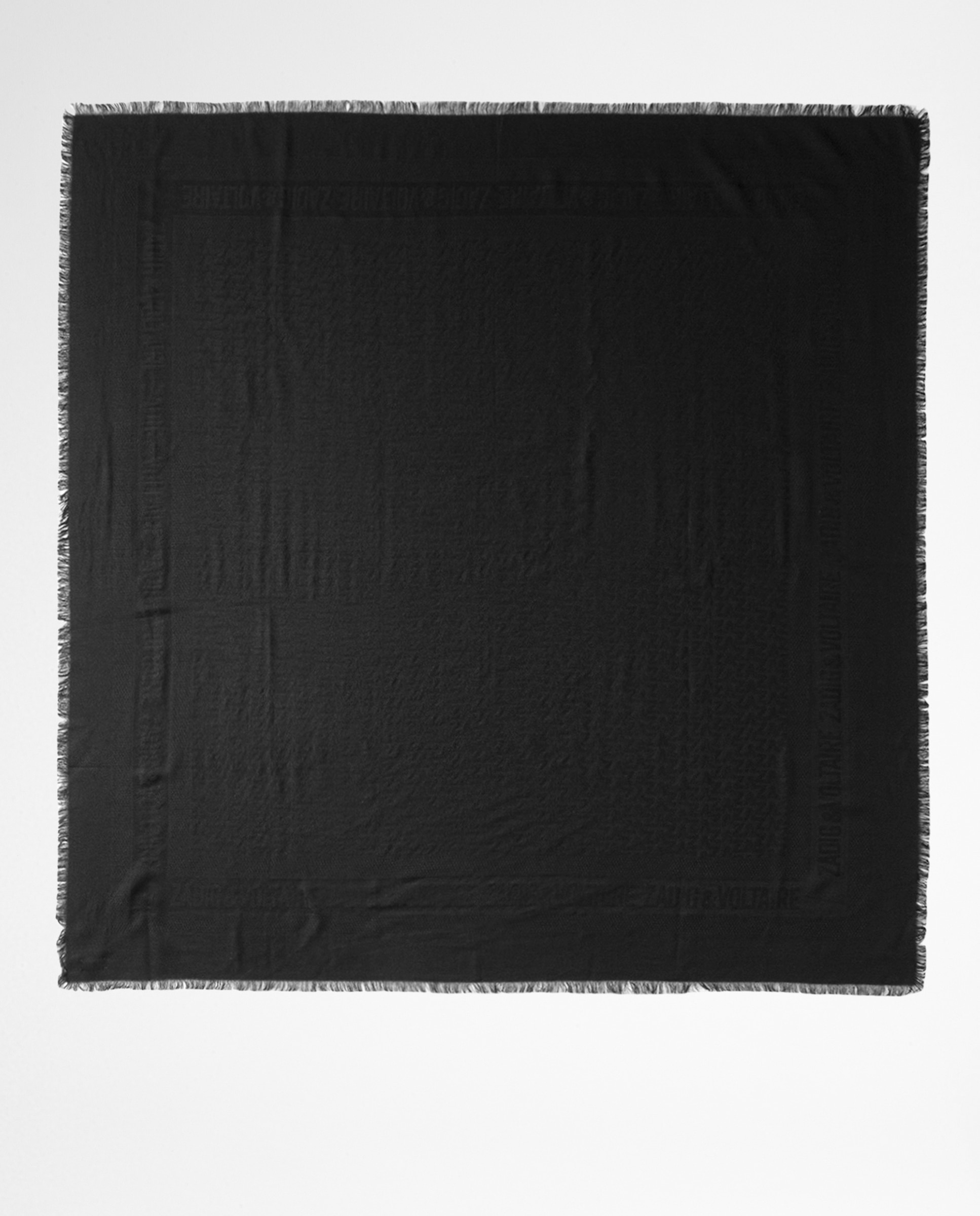 Pañuelo de mujer grande de jacquard - Zadig & Voltaire - Negro Negro-1