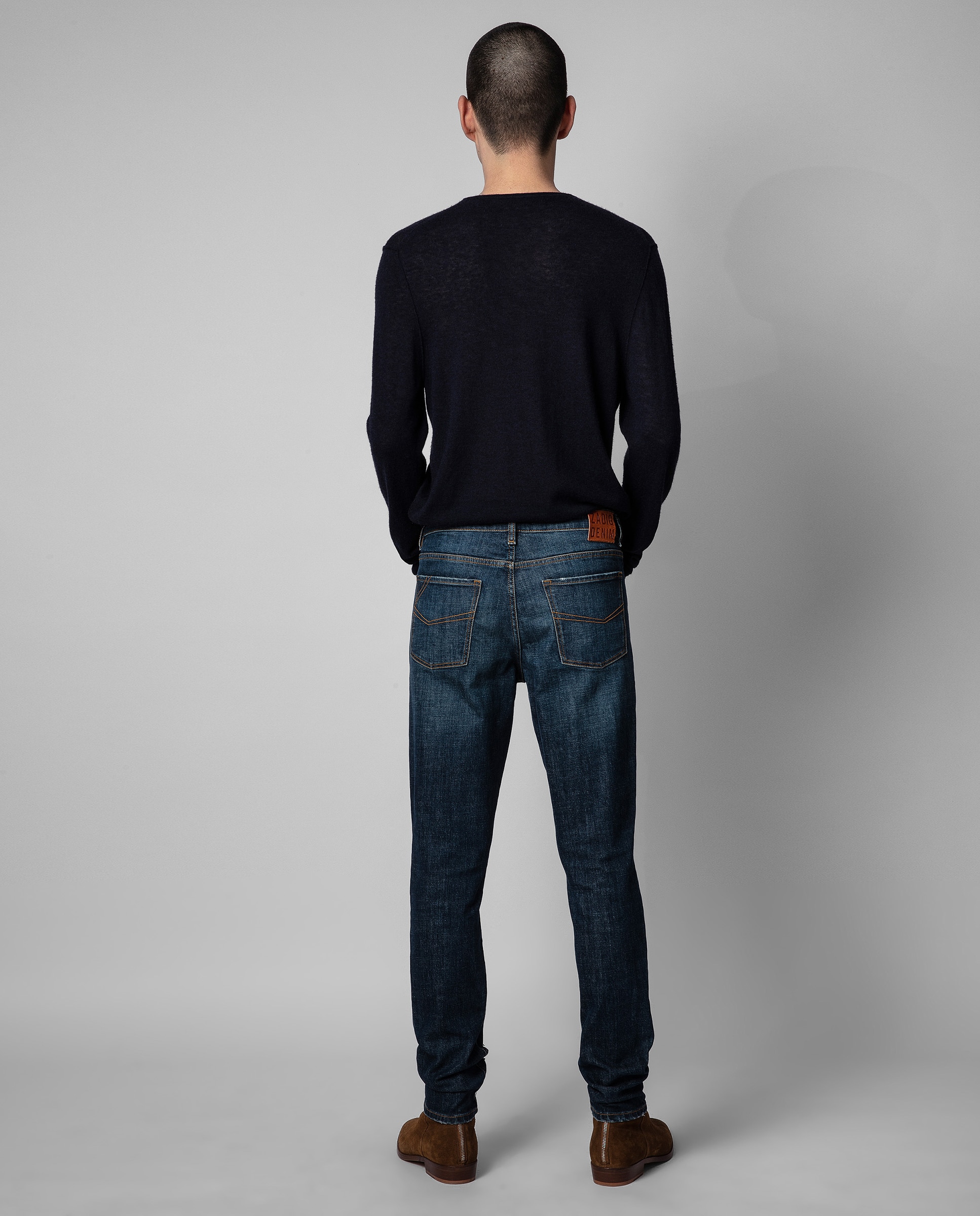 Jersey Teiss de hombre en cachemira de color azul con cuello redondo - Zadig & Voltaire - Azul marino Azul marino-2