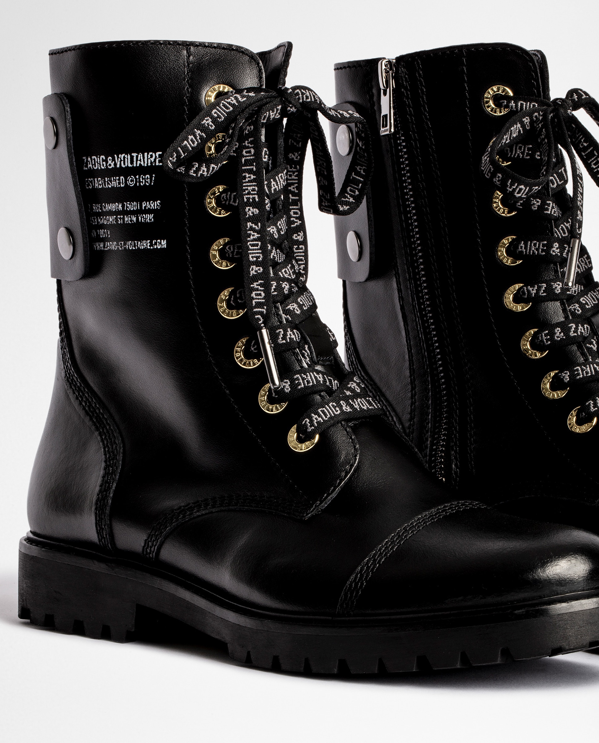 Botines de mujer Joe de cuero - Zadig & Voltaire - Negro Negro-3