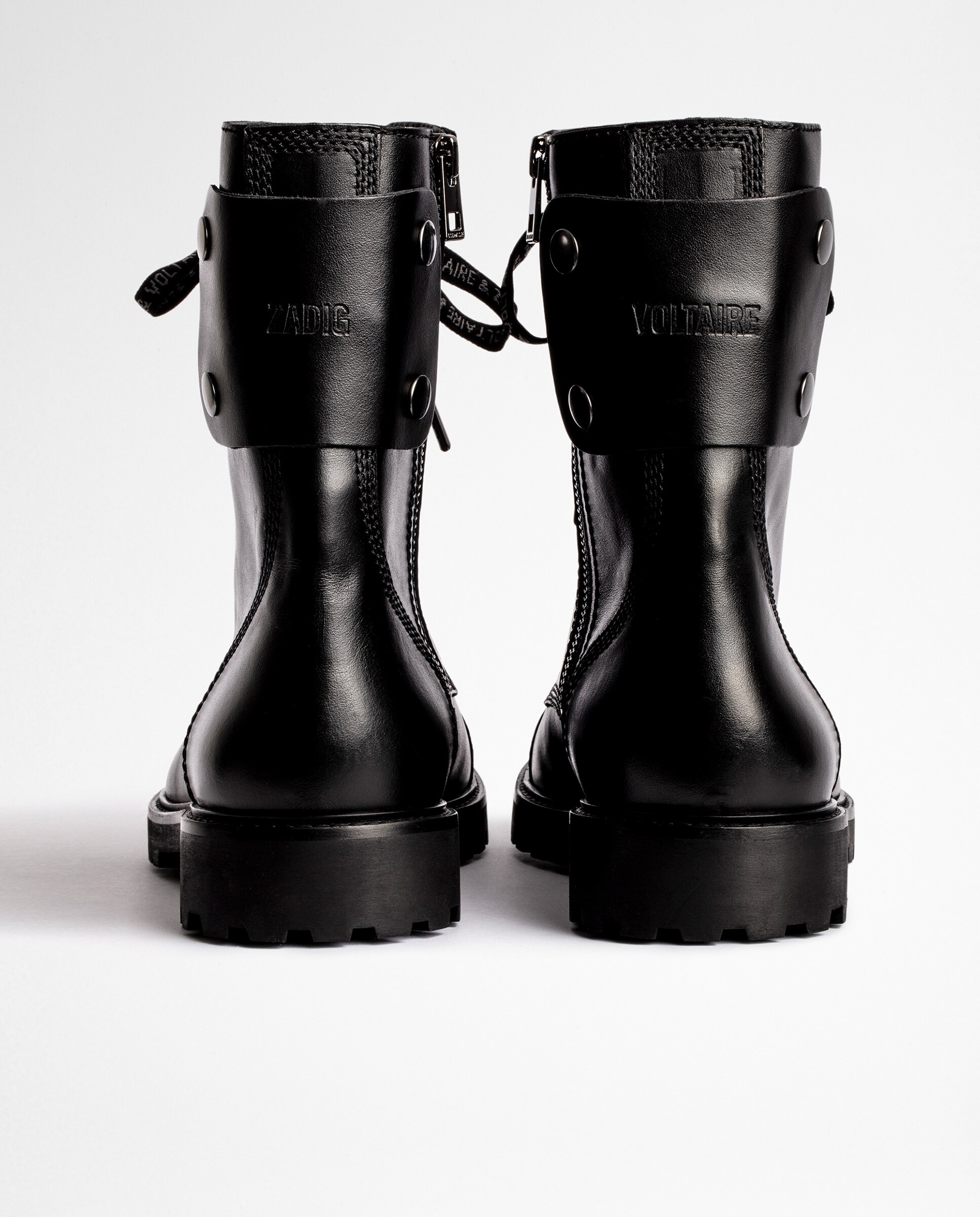 Botines de mujer Joe de cuero - Zadig & Voltaire - Negro Negro-2