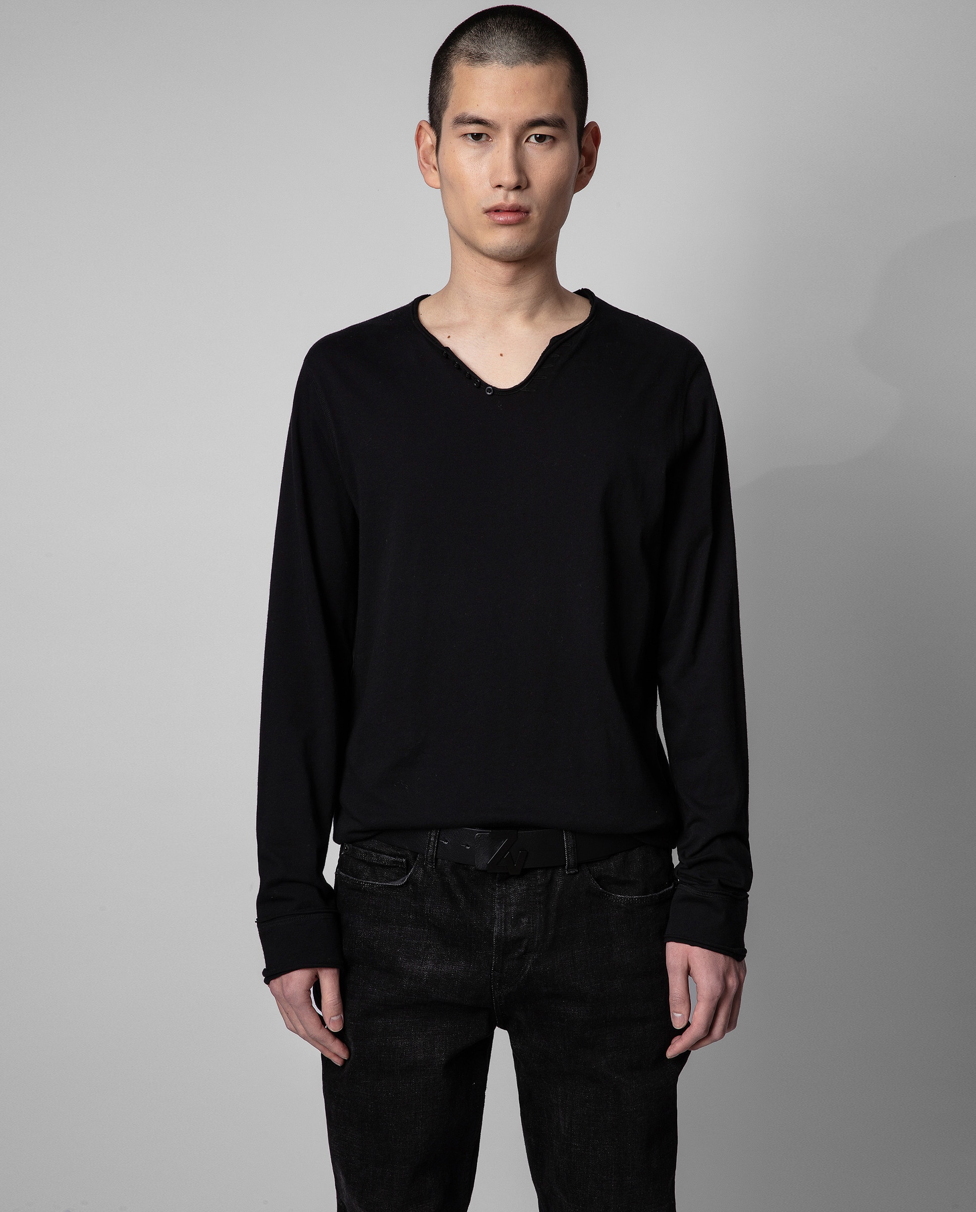 Zadig & Voltaire - Camiseta de hombre Monastir de algodón con manga larga.