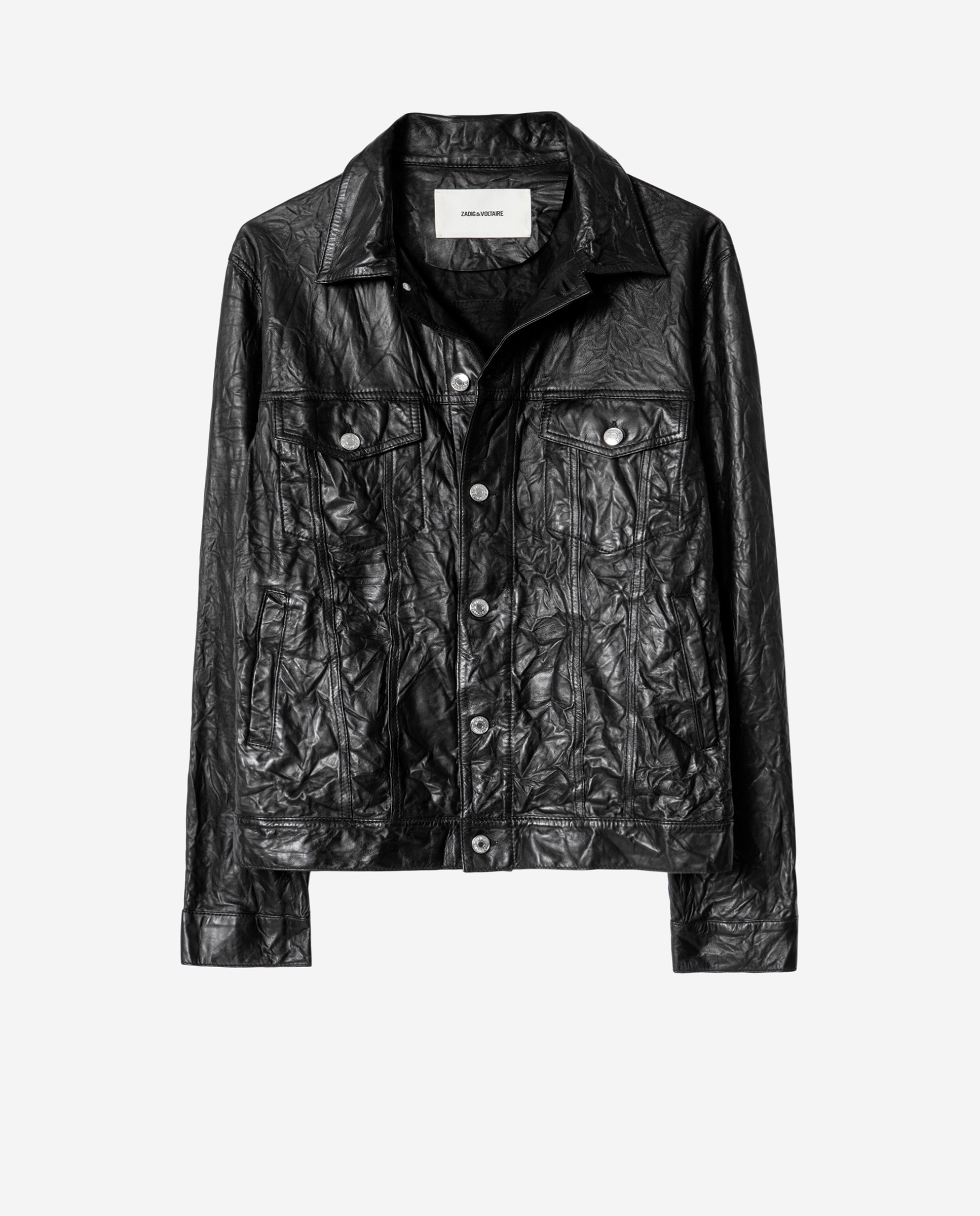 Cazadora de piel de hombre negra con botones - Zadig & Voltaire - Negro Negro-1