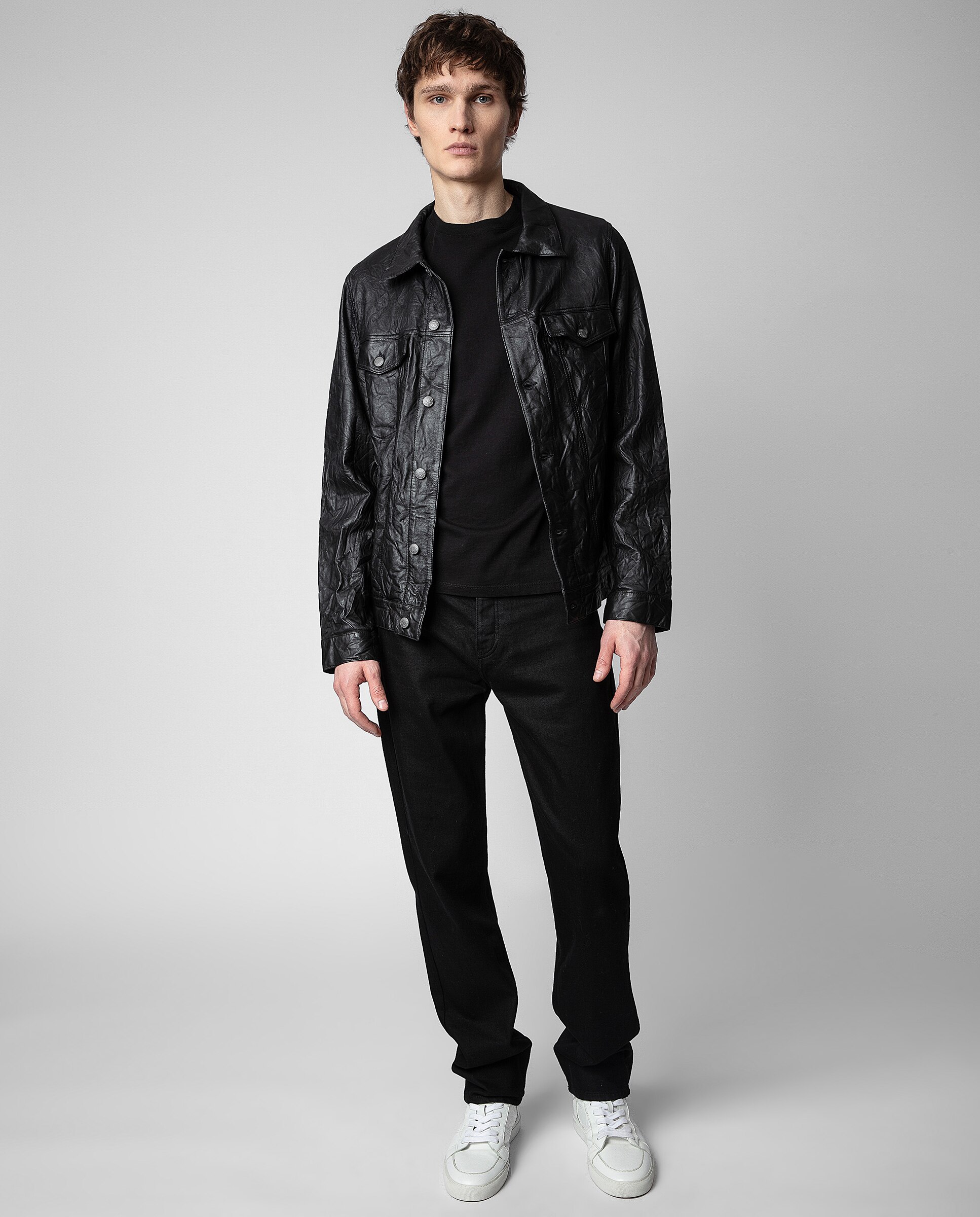 Cazadora de piel de hombre negra con botones - Zadig & Voltaire - Negro Negro-3