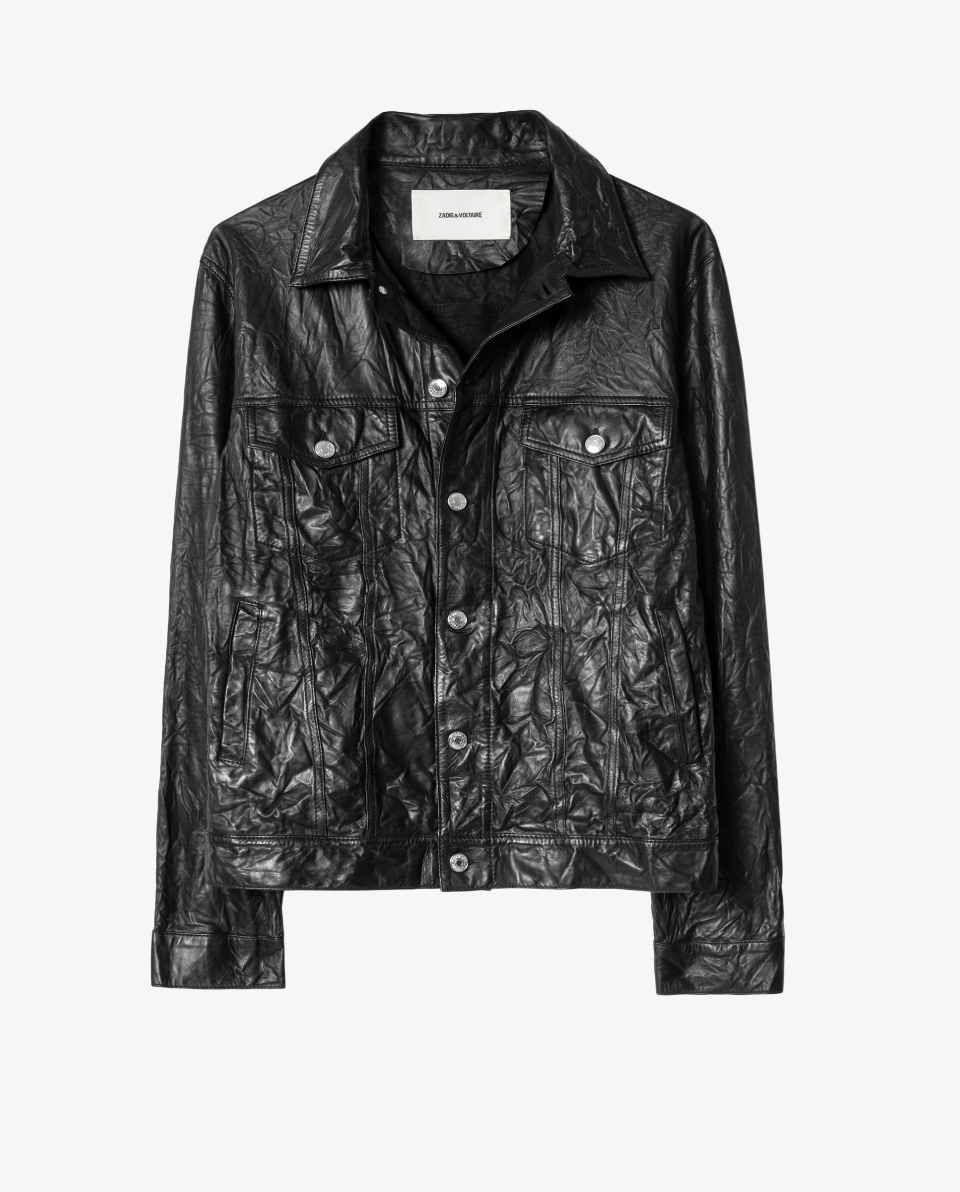 Cazadora de piel de hombre negra con botones - Zadig & Voltaire - Negro Negro-5