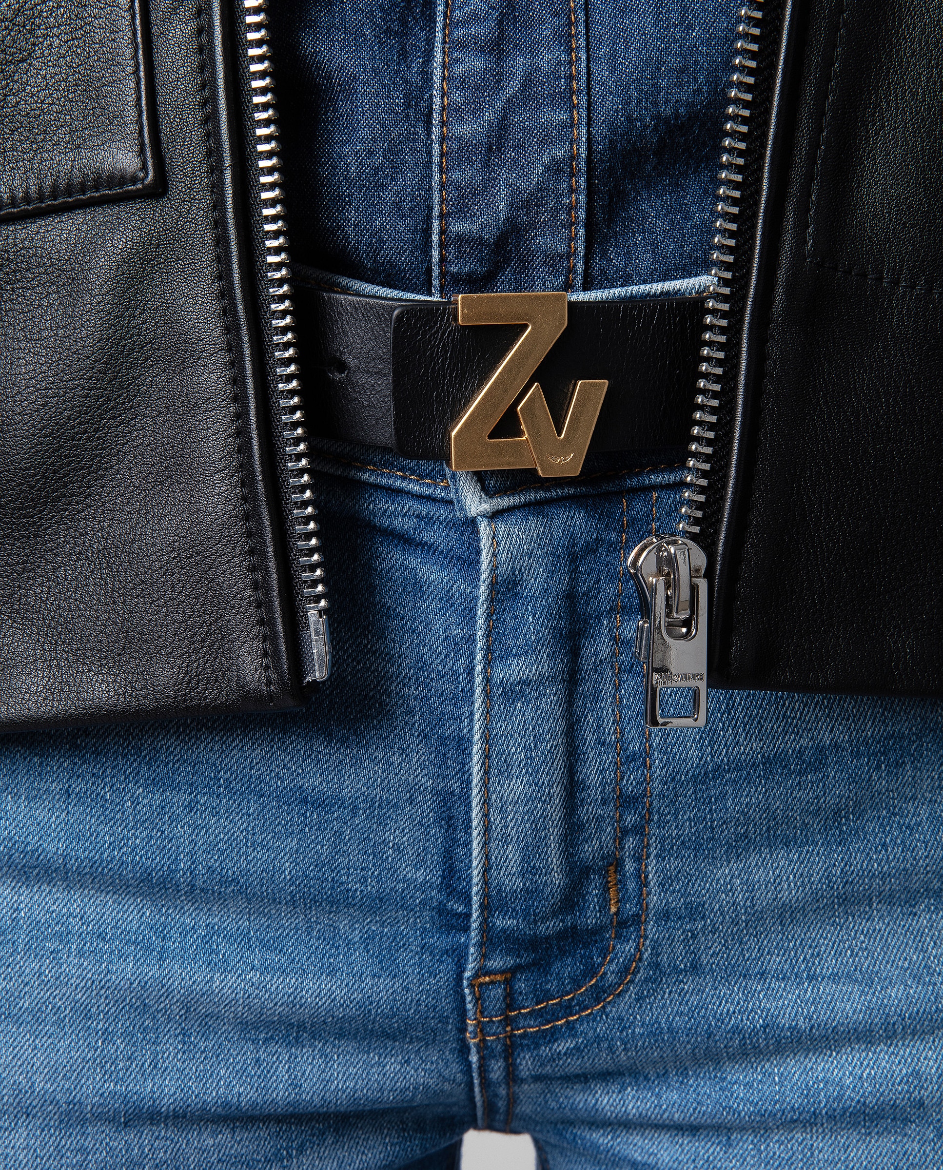 Cinturón de piel 30mm con hebilla - Zadig & Voltaire - Negro Negro-2
