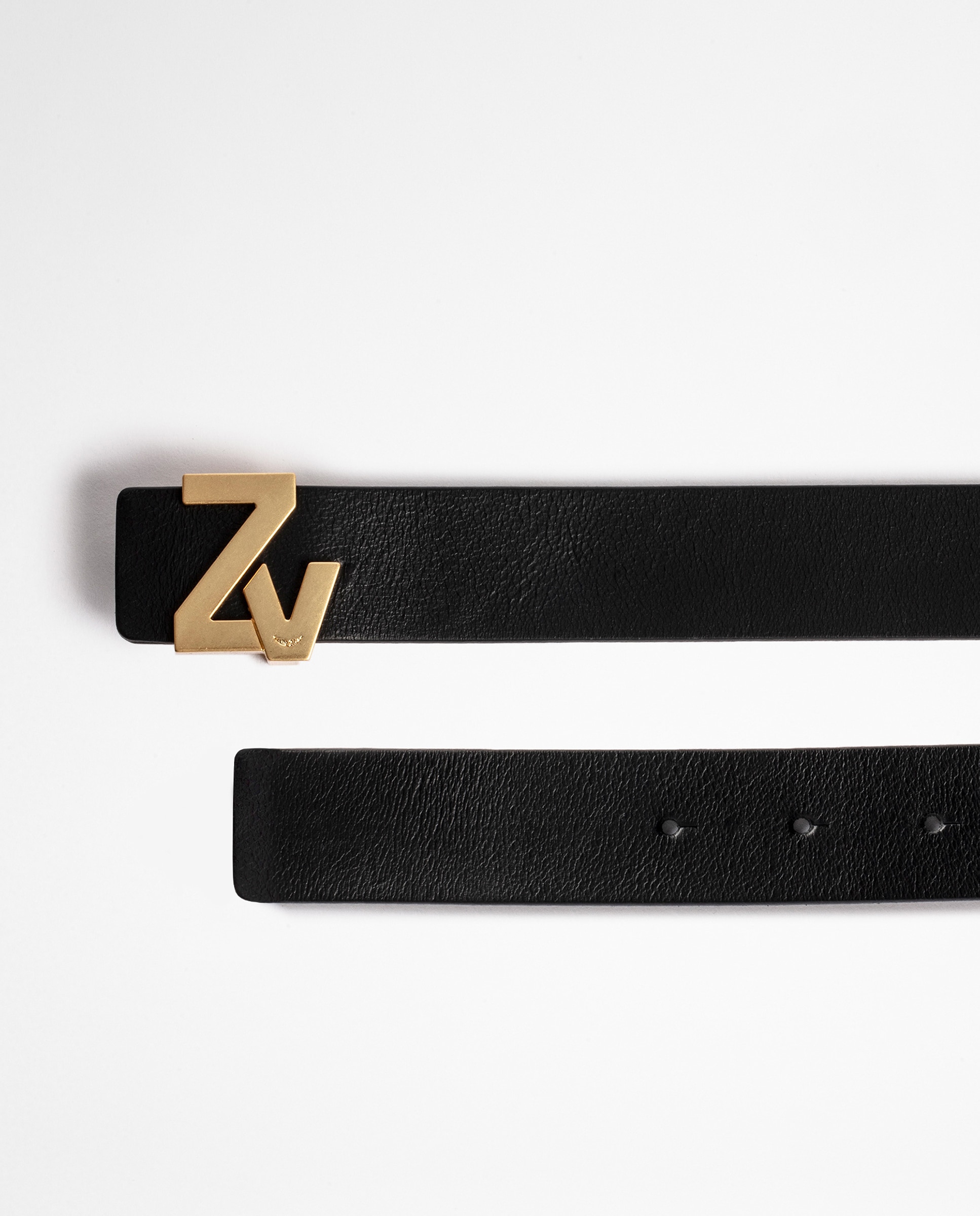 Cinturón de cuero 40mm de ancho con hebilla - Zadig & Voltaire - Negro Negro-4