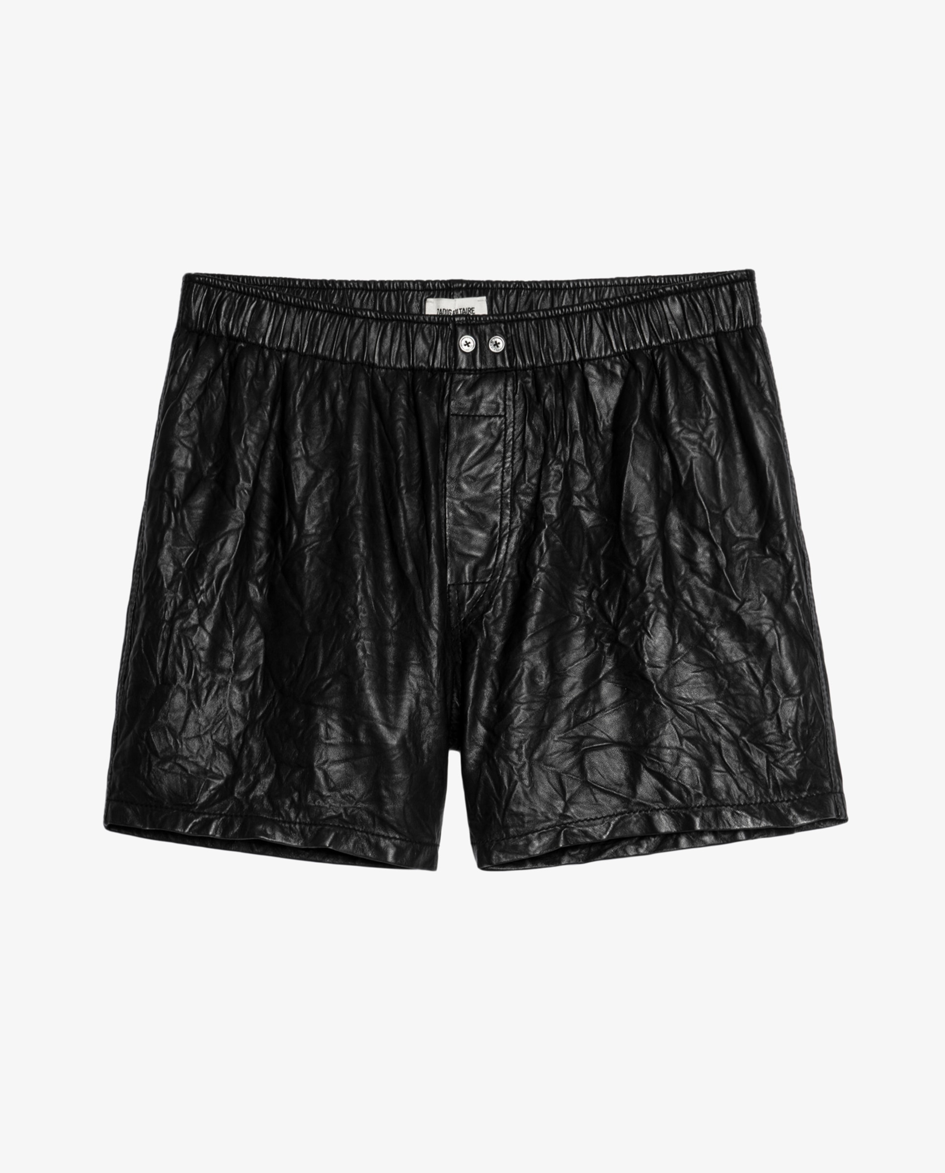 Short de mujer Phlame de cuero arrugado - Zadig & Voltaire - Negro Negro-5