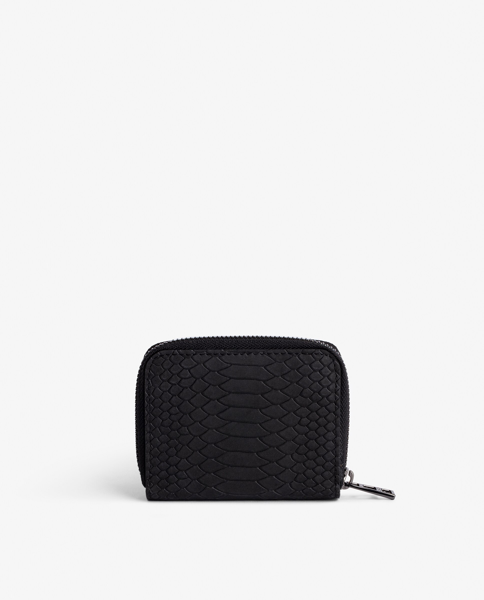Monedero mini de mujer de piel efecto pitón con cremallera - Zadig & Voltaire - Negro Negro-3