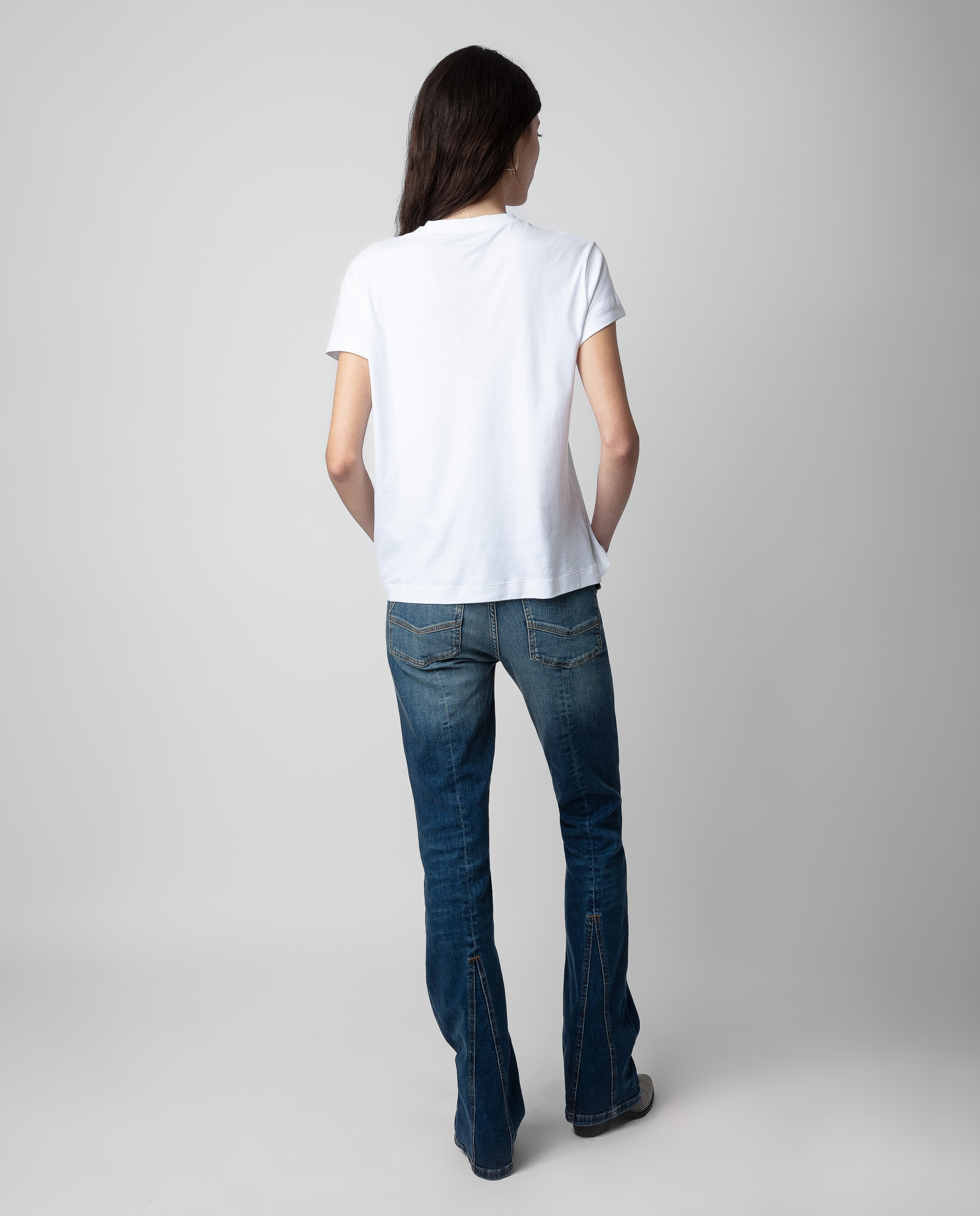 Camiseta de mujer con mensaje, manga corta y 100% algodón - Zadig & Voltaire - Blanco Blanco-2