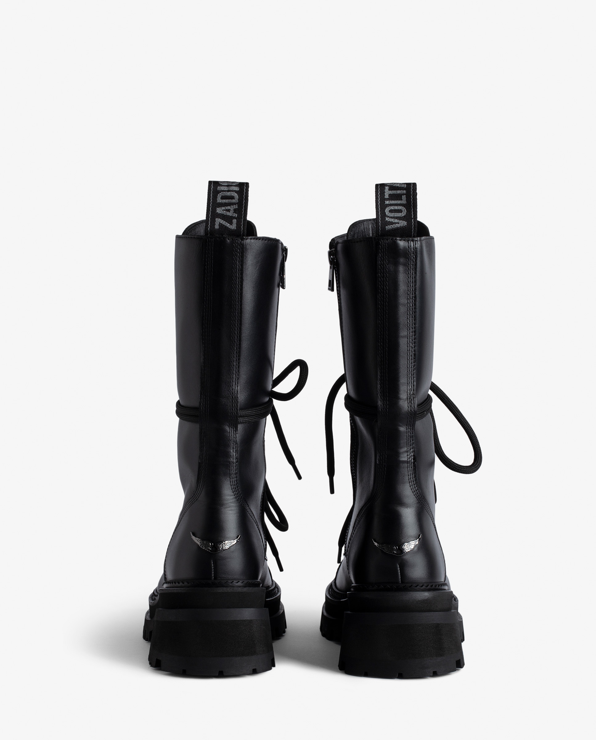 Botas Altos ride de mujer de cuero - Zadig & Voltaire - Negro Negro-3