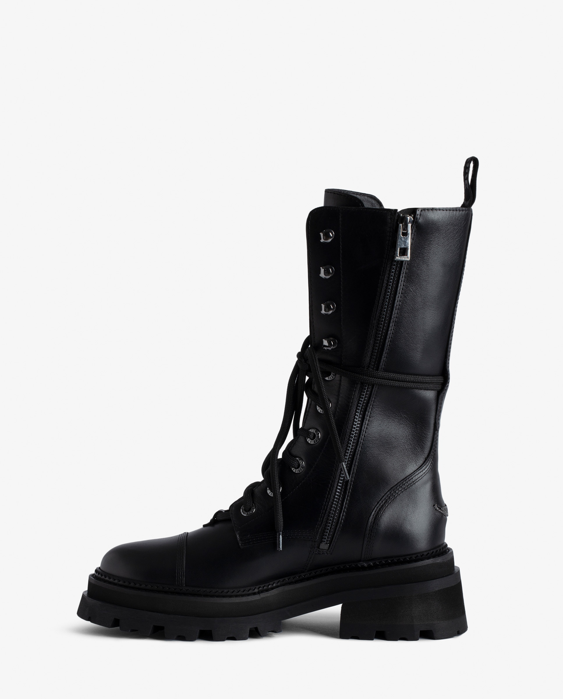 Botas Altos ride de mujer de cuero - Zadig & Voltaire - Negro Negro-5