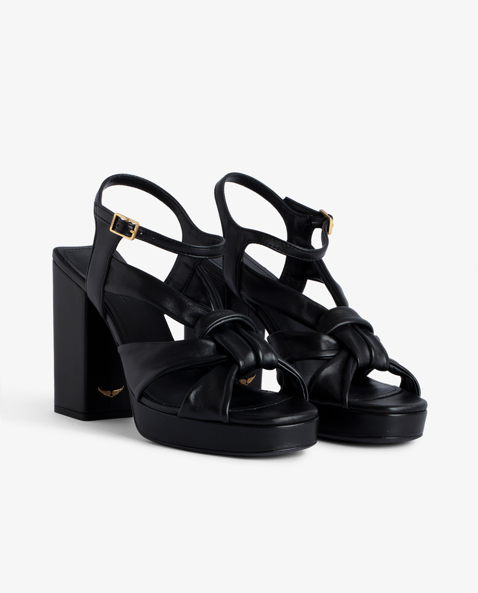 Sandalias de tacón de mujer Forget Me Knot de piel color - Zadig & Voltaire - Negro Negro-2
