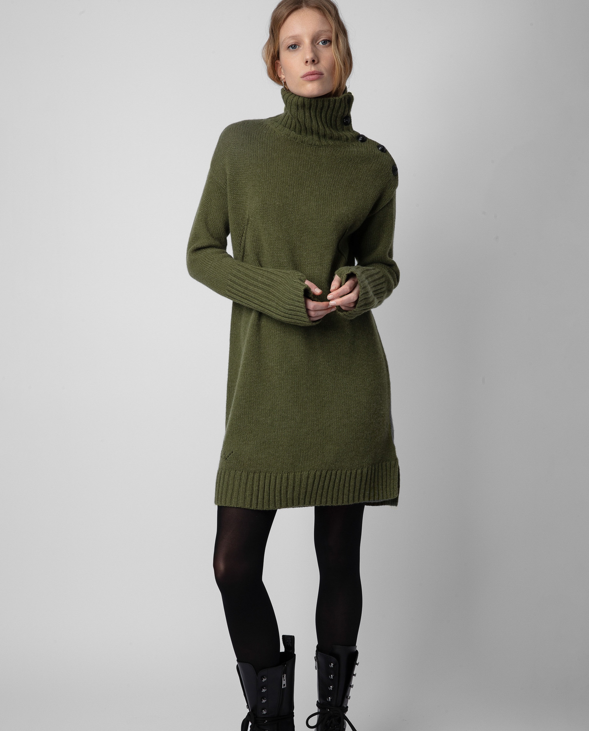 Zadig &amp; Voltaire - Vestido de cachemira Almira con cuello alto.