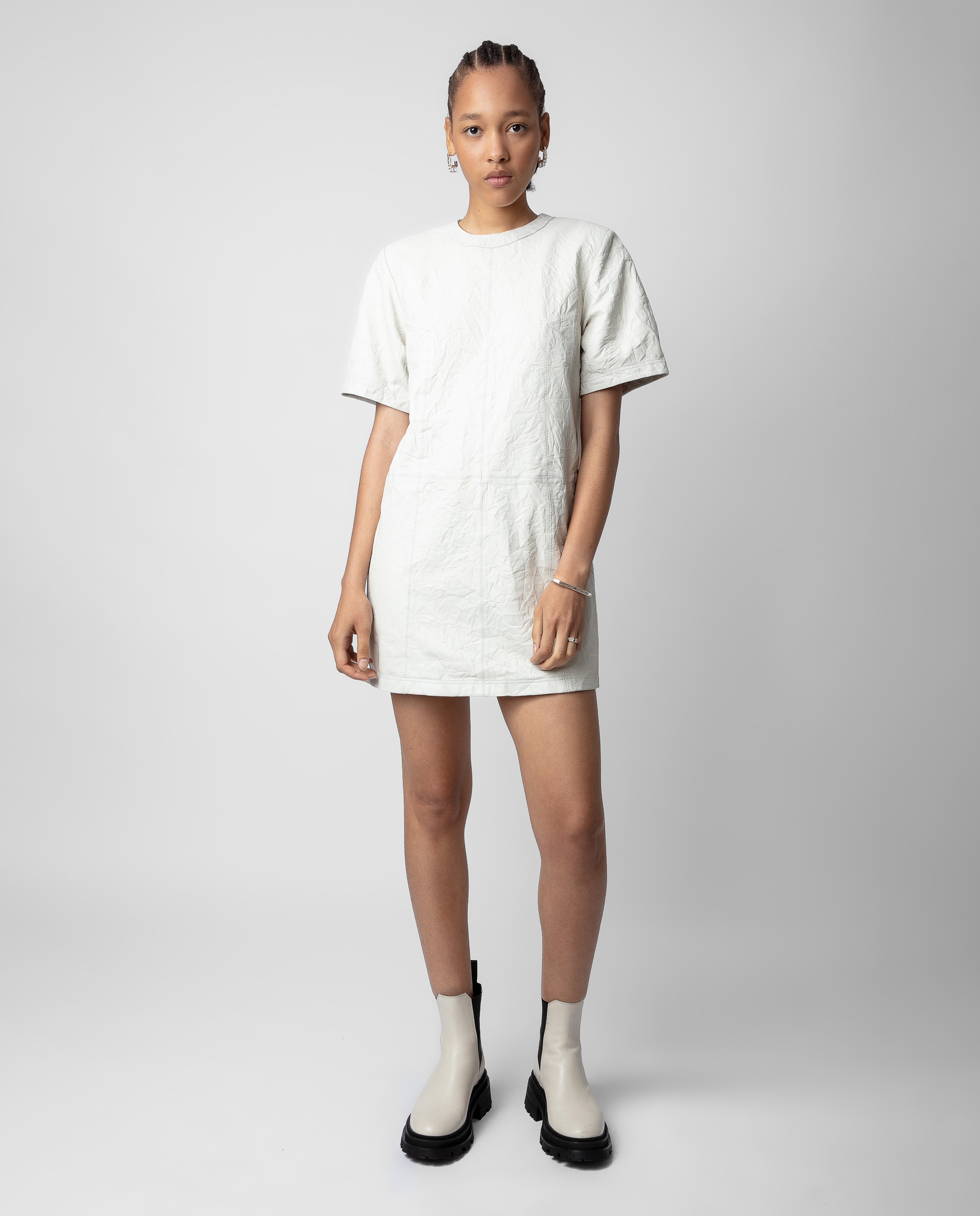 Zadig & Voltaire - Vestido Riddy de piel arrugada.