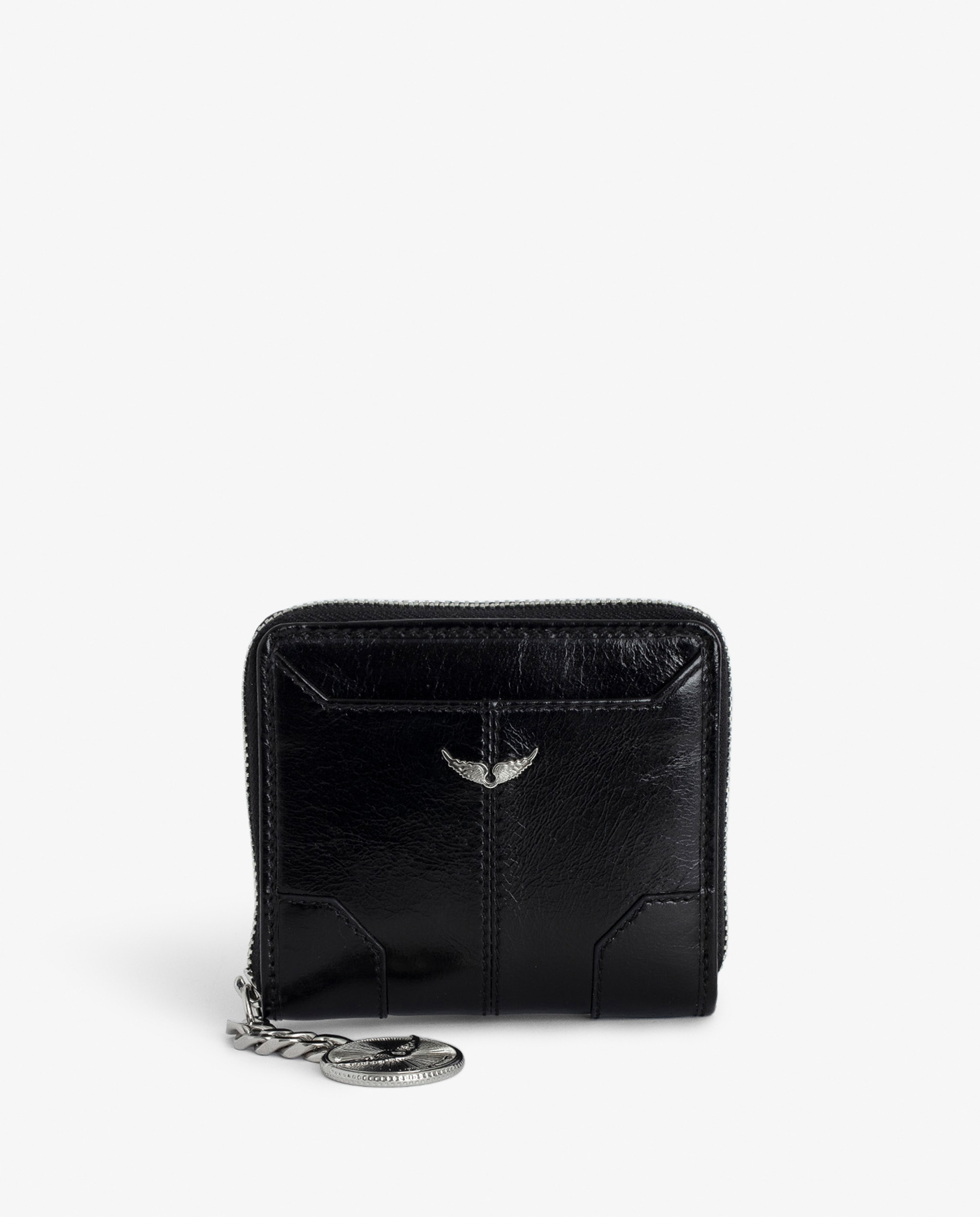 Monedero de mujer mini en cuero charol vintage - Zadig & Voltaire - Negro Negro-1