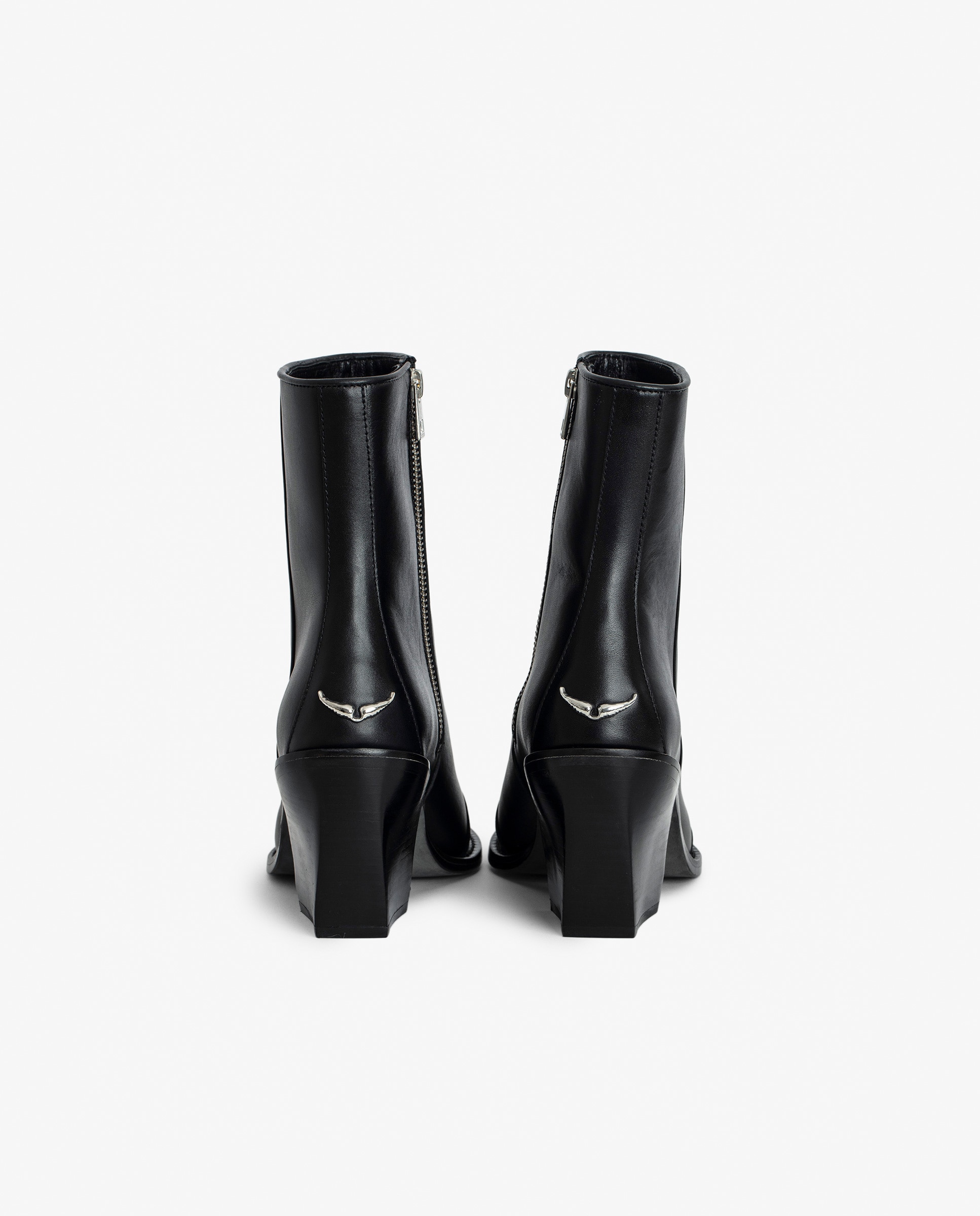 Botines básicos de mujer de cuero negro con alas - Zadig & Voltaire - Negro Negro-5