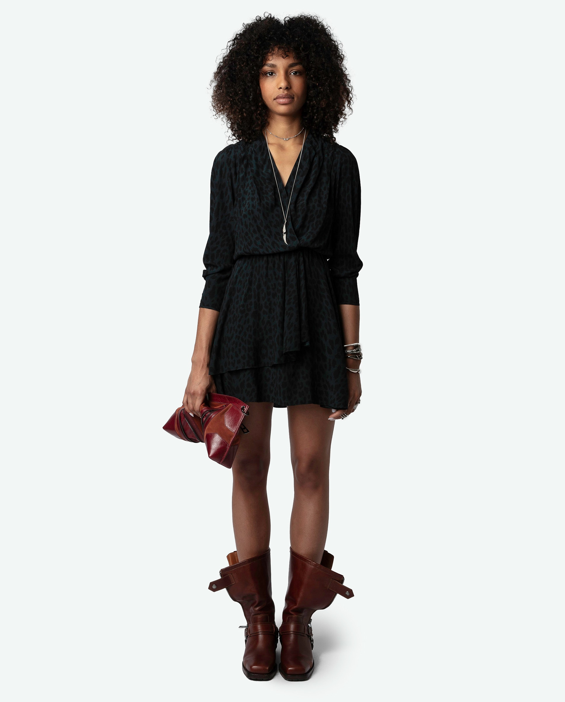 Zadig & Voltaire - Vestido corto Rogers con estampado de leopardo.