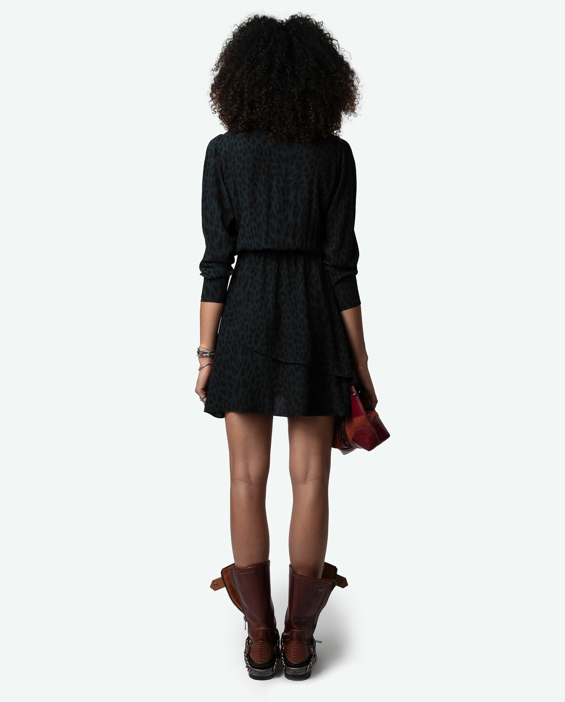 Vestido corto Rogers con estampado de leopardo - Zadig & Voltaire - Verde oscuro Verde oscuro-2