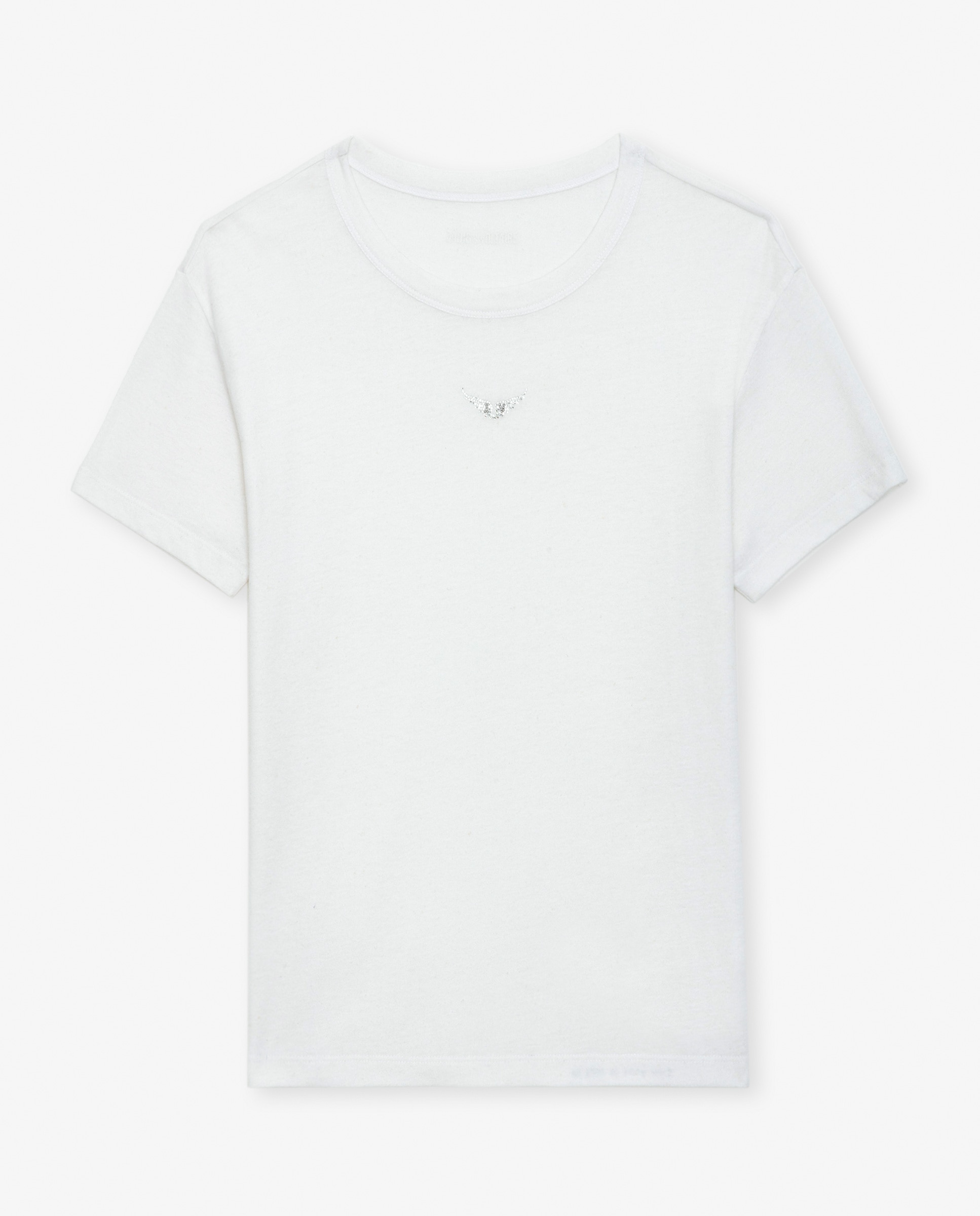 Camiseta de mujer en poliéster con manga corta y pedrería delantera - Zadig & Voltaire - Blanco Blanco-6