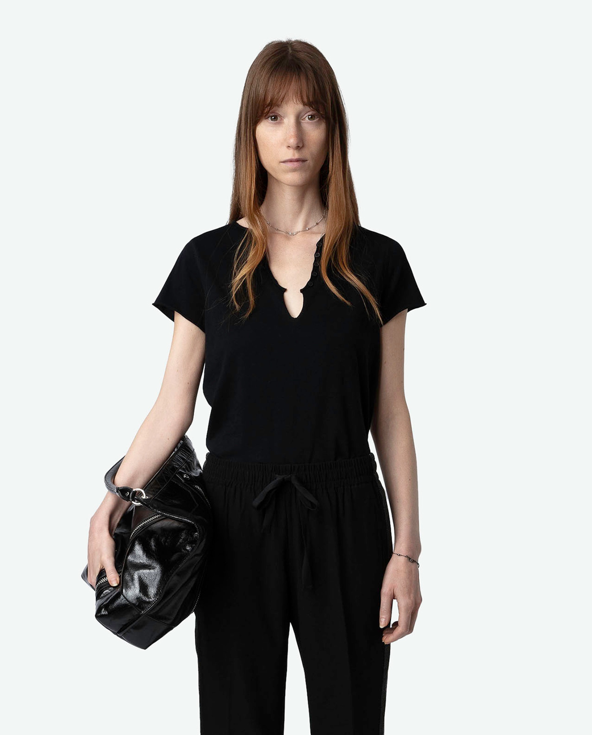 Camiseta de mujer Tunecina Tuni de mangas cortas en algodón - Zadig & Voltaire - Negro Negro-1