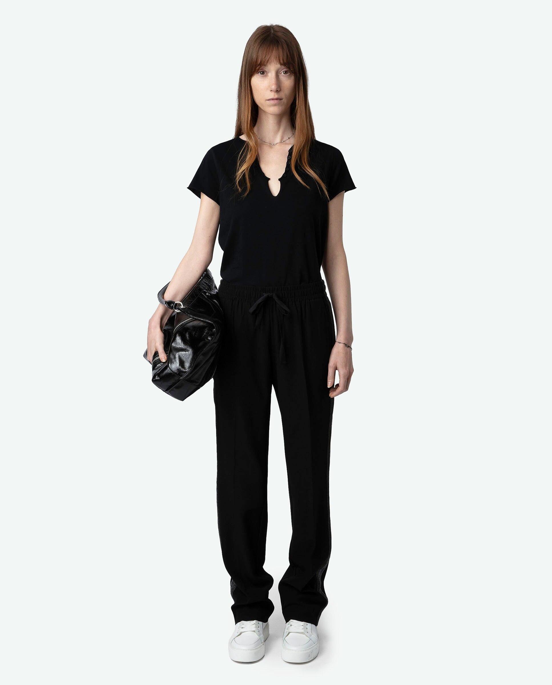 Camiseta de mujer Tunecina Tuni de mangas cortas en algodón - Zadig & Voltaire - Negro Negro-4