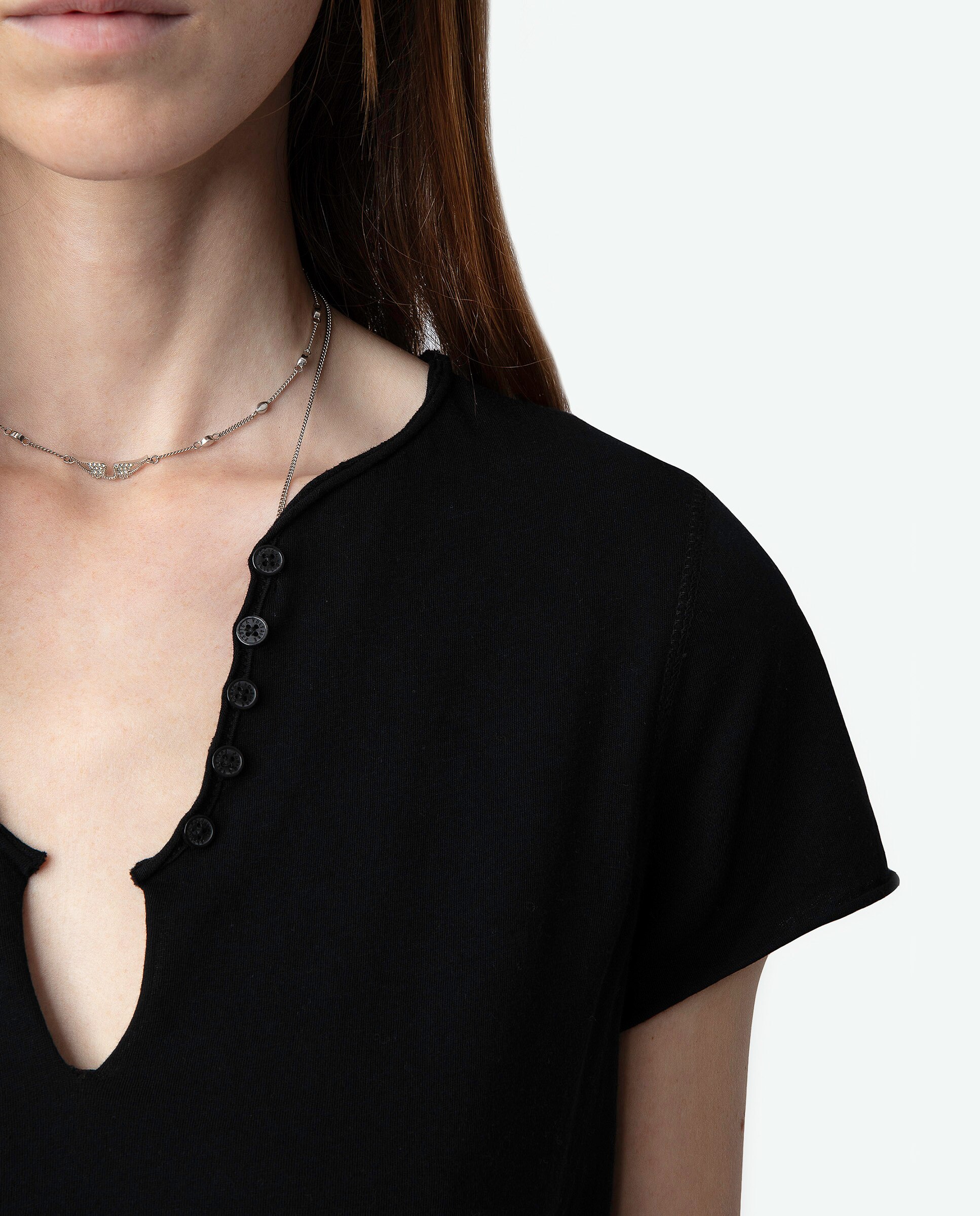 Camiseta de mujer Tunecina Tuni de mangas cortas en algodón - Zadig & Voltaire - Negro Negro-5