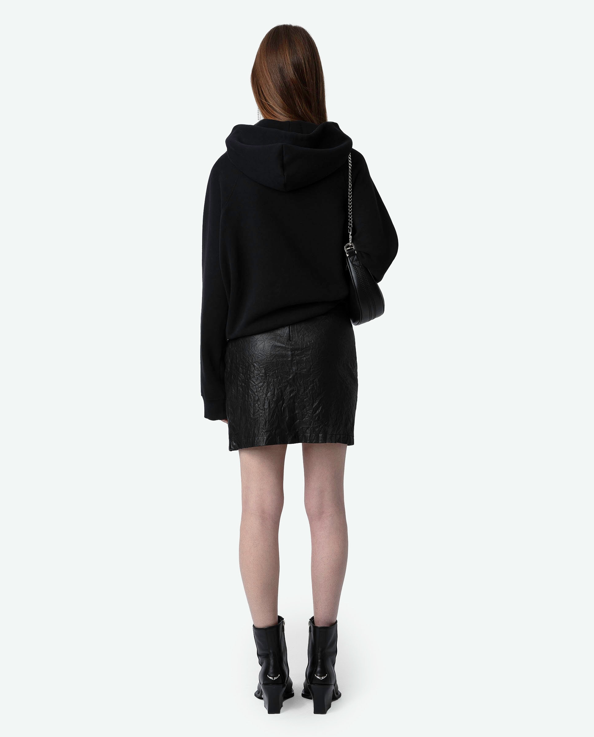 Sudadera de mujer con capucha oversized de algodón - Zadig & Voltaire - Gris/Negro Gris/Negro-2