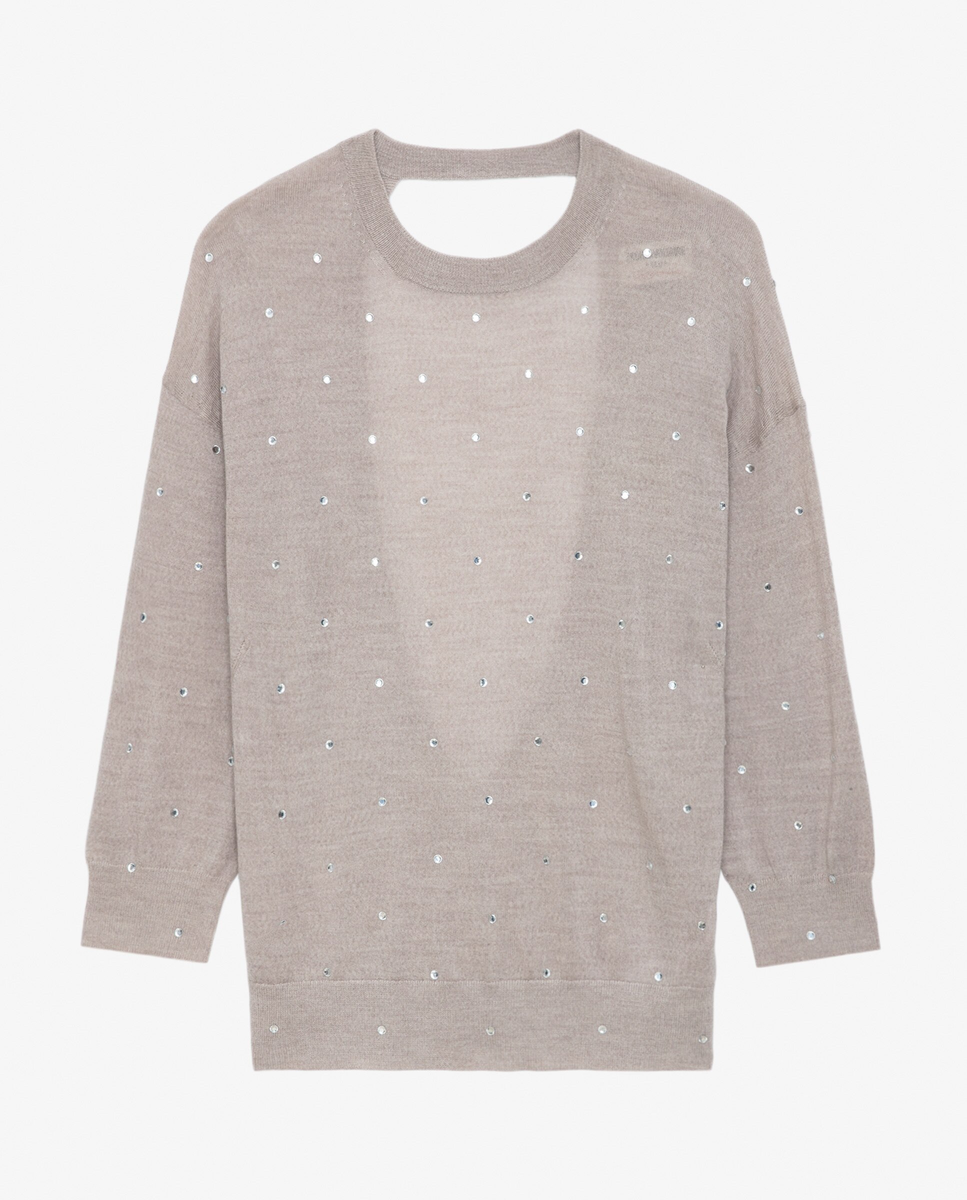 Imagen 6 de Jersey de mujer Kansy con Strass 100% Lana merina - Beige Beige