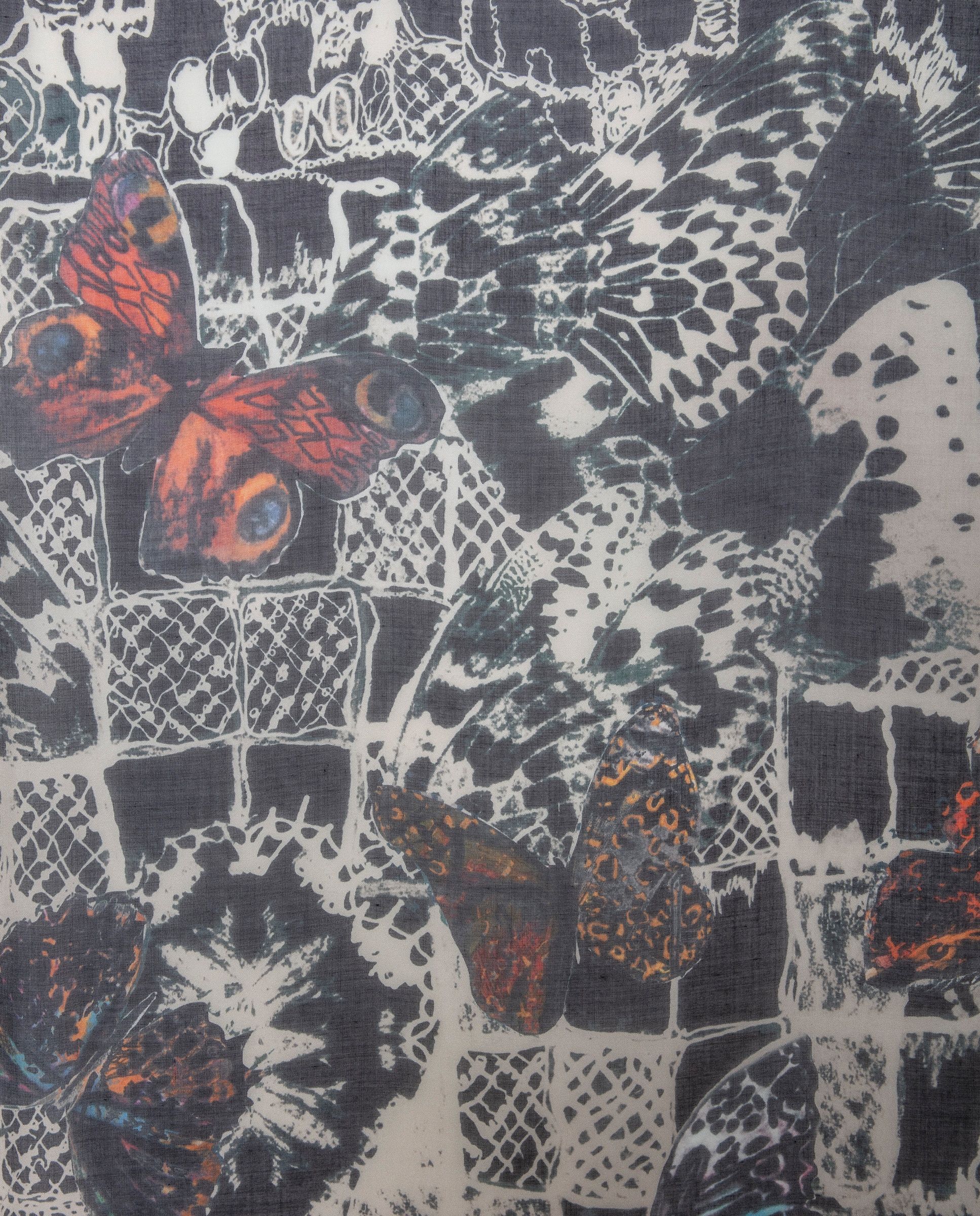 Pañuelo de mujer con estampado de mariposas - Zadig & Voltaire - Azul marino Azul marino-3