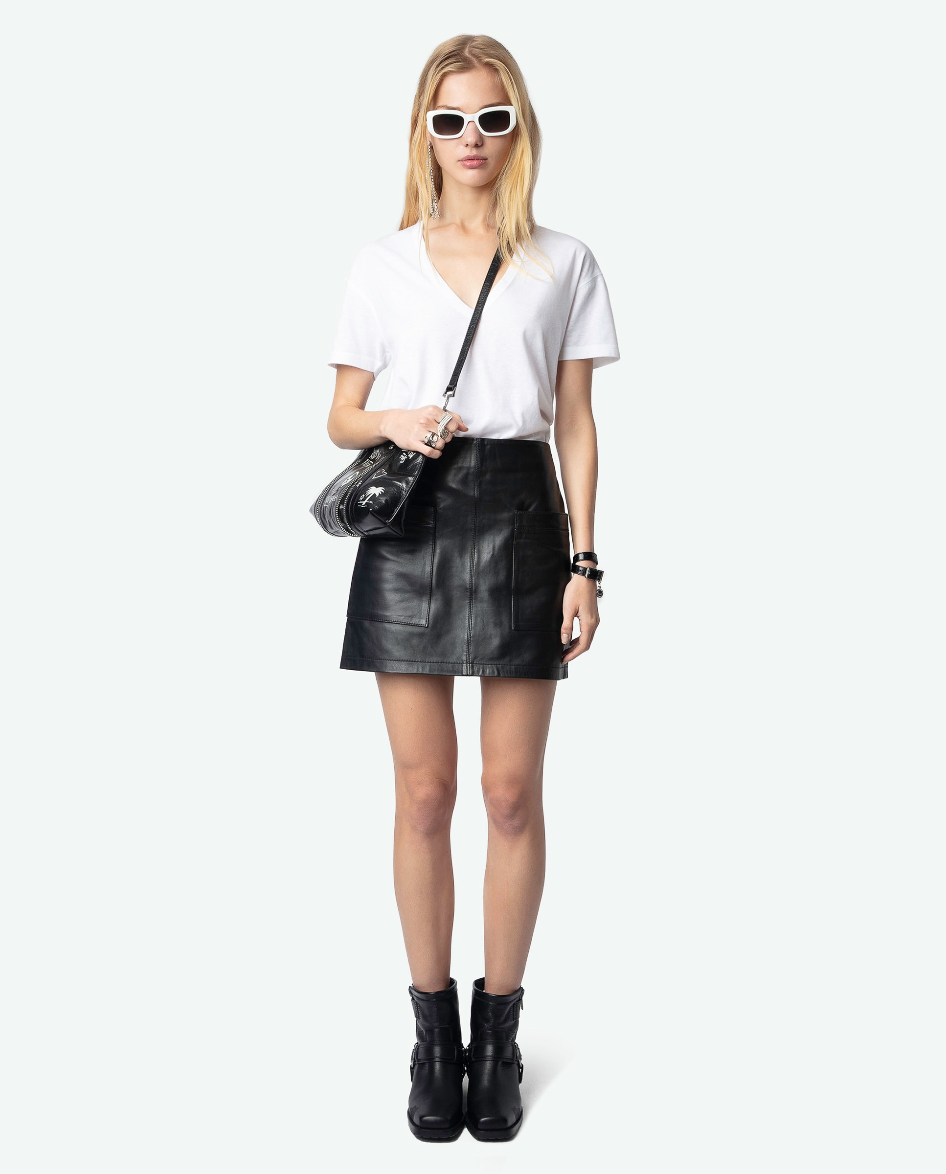 Camiseta Marta de mujer de mangas cortas de poliéster - Zadig & Voltaire - Blanco Blanco-2