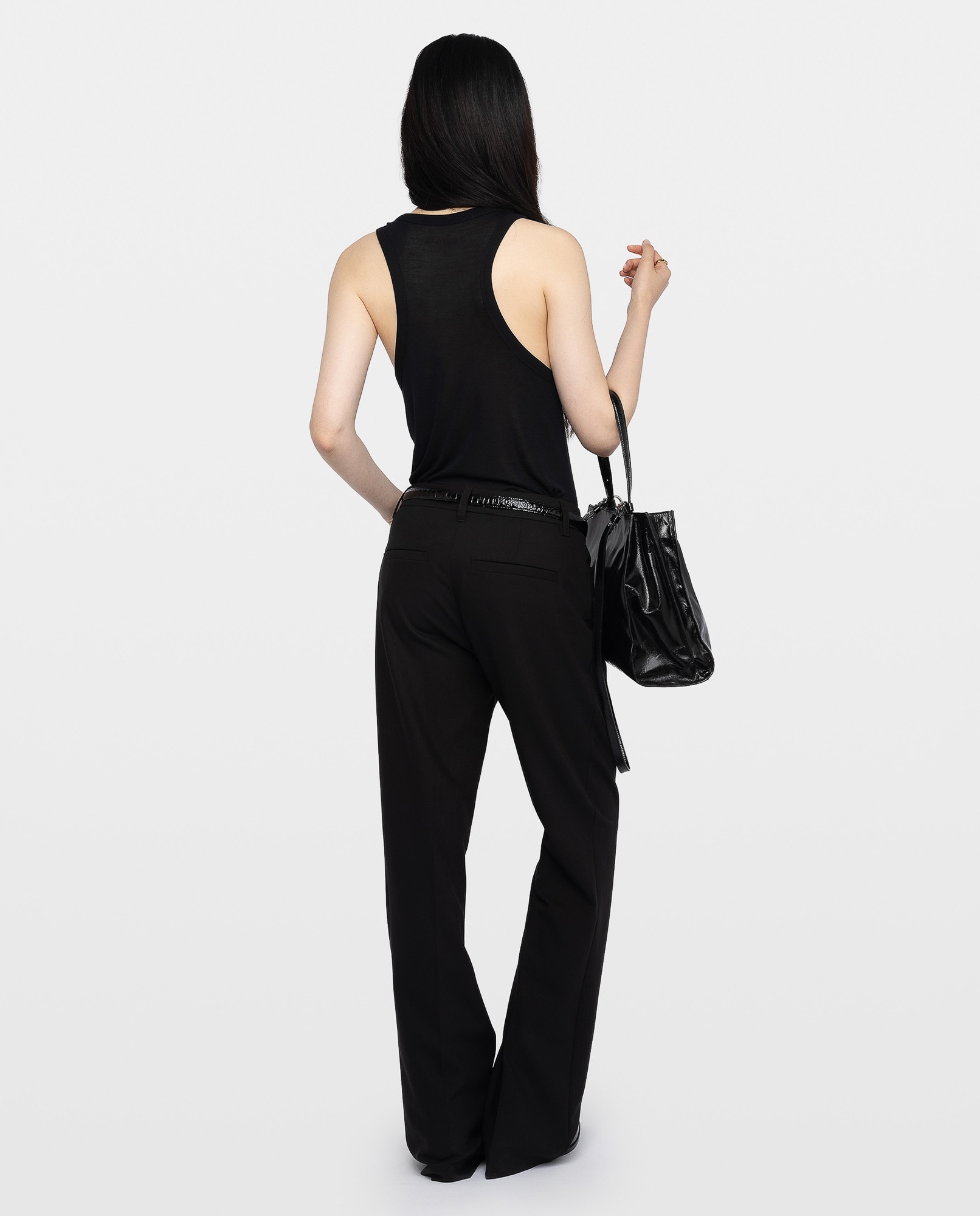 Camiseta de mujer de tirantes de canalé de modal - Zadig & Voltaire - Negro Negro-2