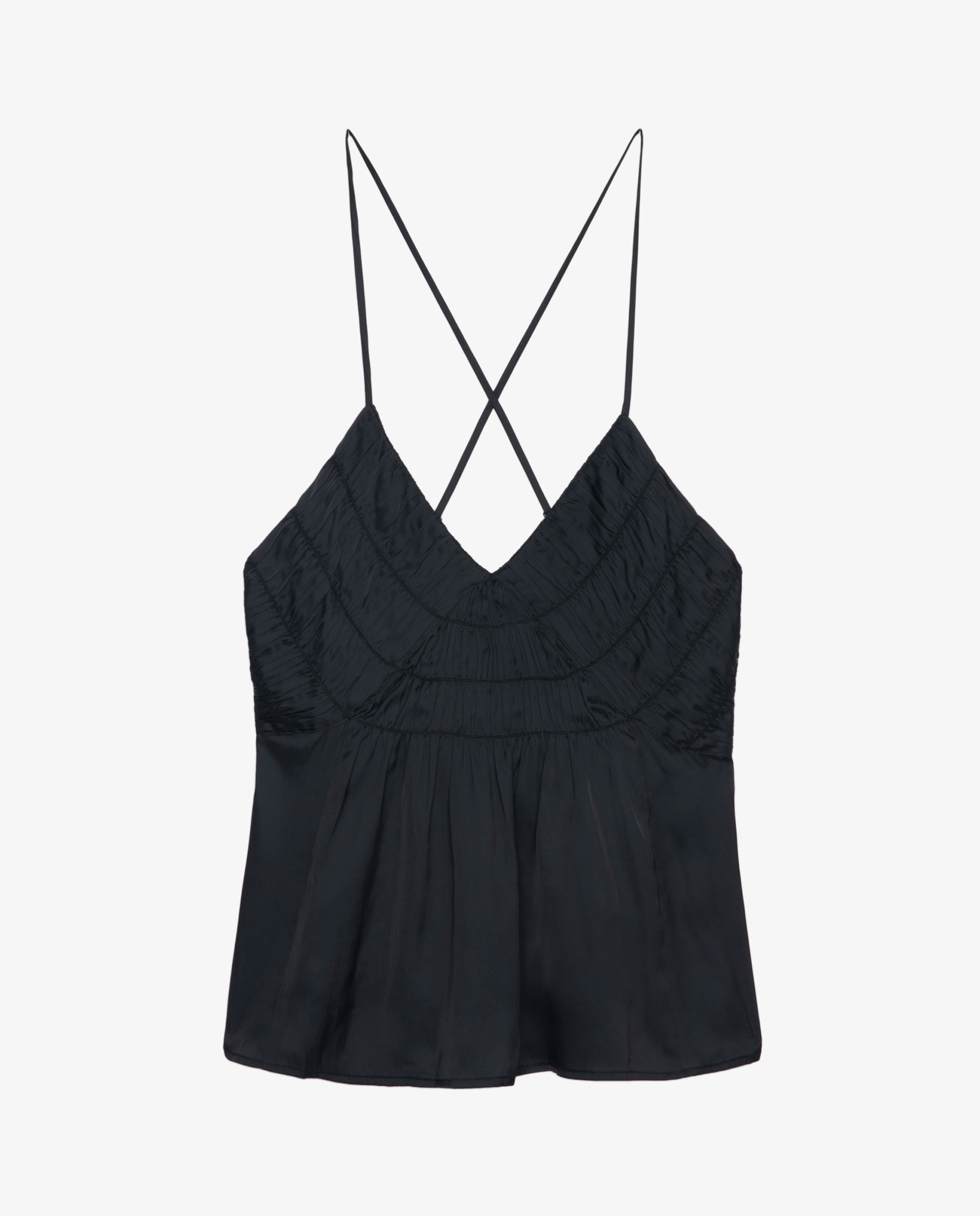 Caraco de mujer lencero de satén - Zadig & Voltaire - Negro Negro-7