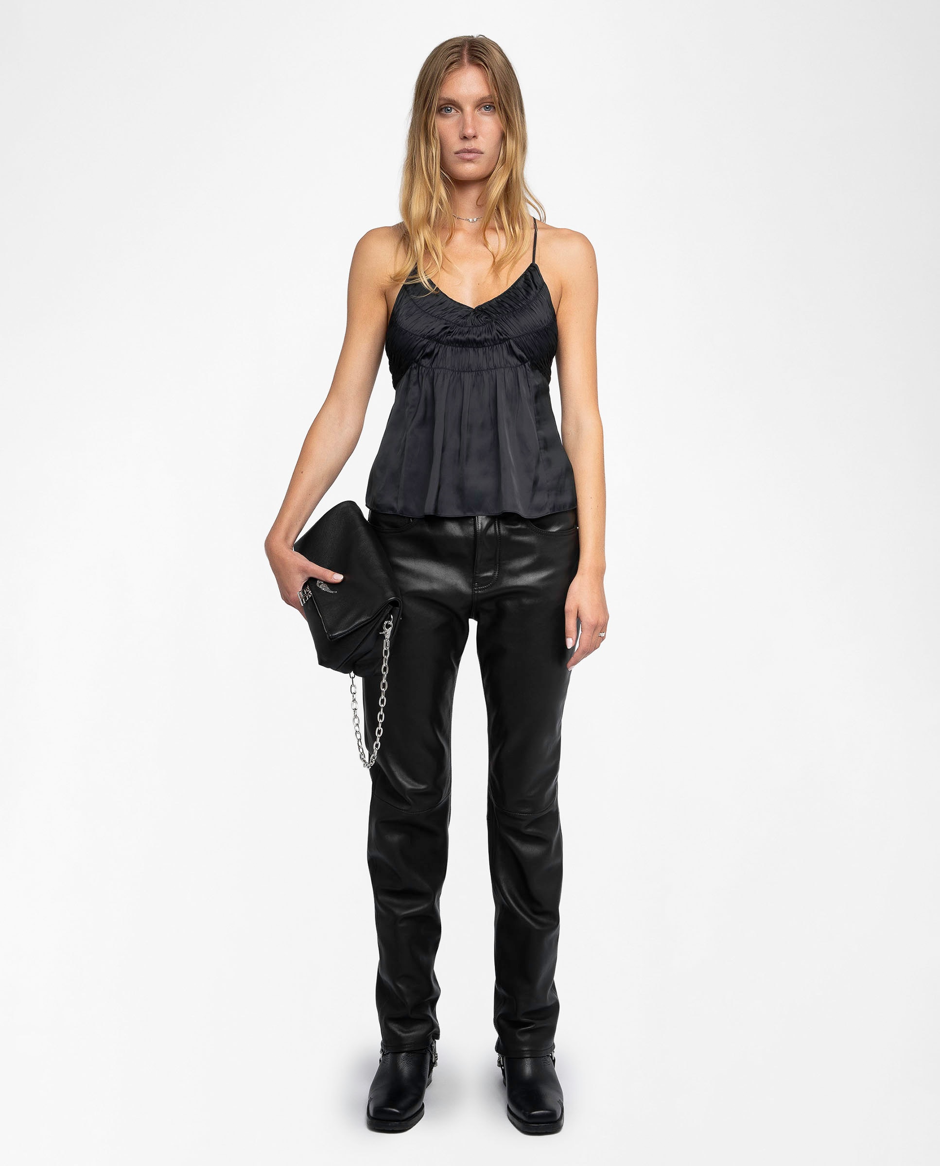 Caraco de mujer lencero de satén - Zadig & Voltaire - Negro Negro-6